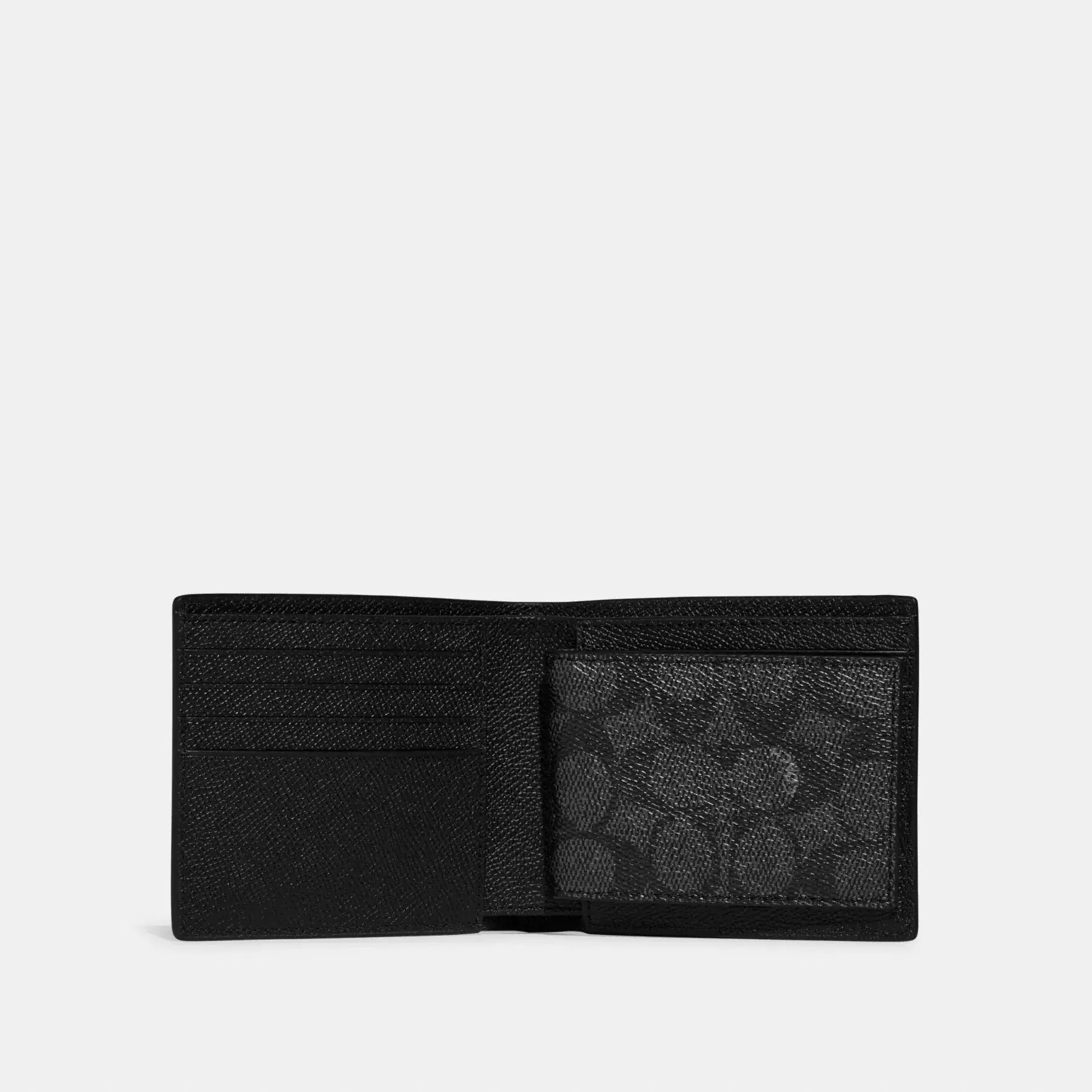 3-In-1 Wallet With Signature Canvas Interior Black 3-In-1 Wallet With Signature Canvas Interior Black