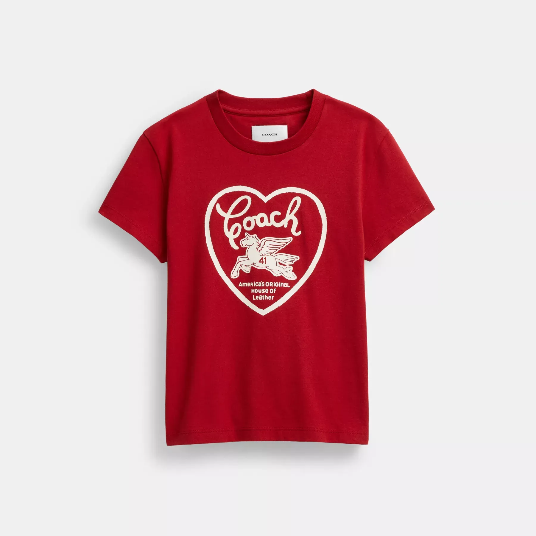 90s Heart T-Shirt In Organic Cotton Red