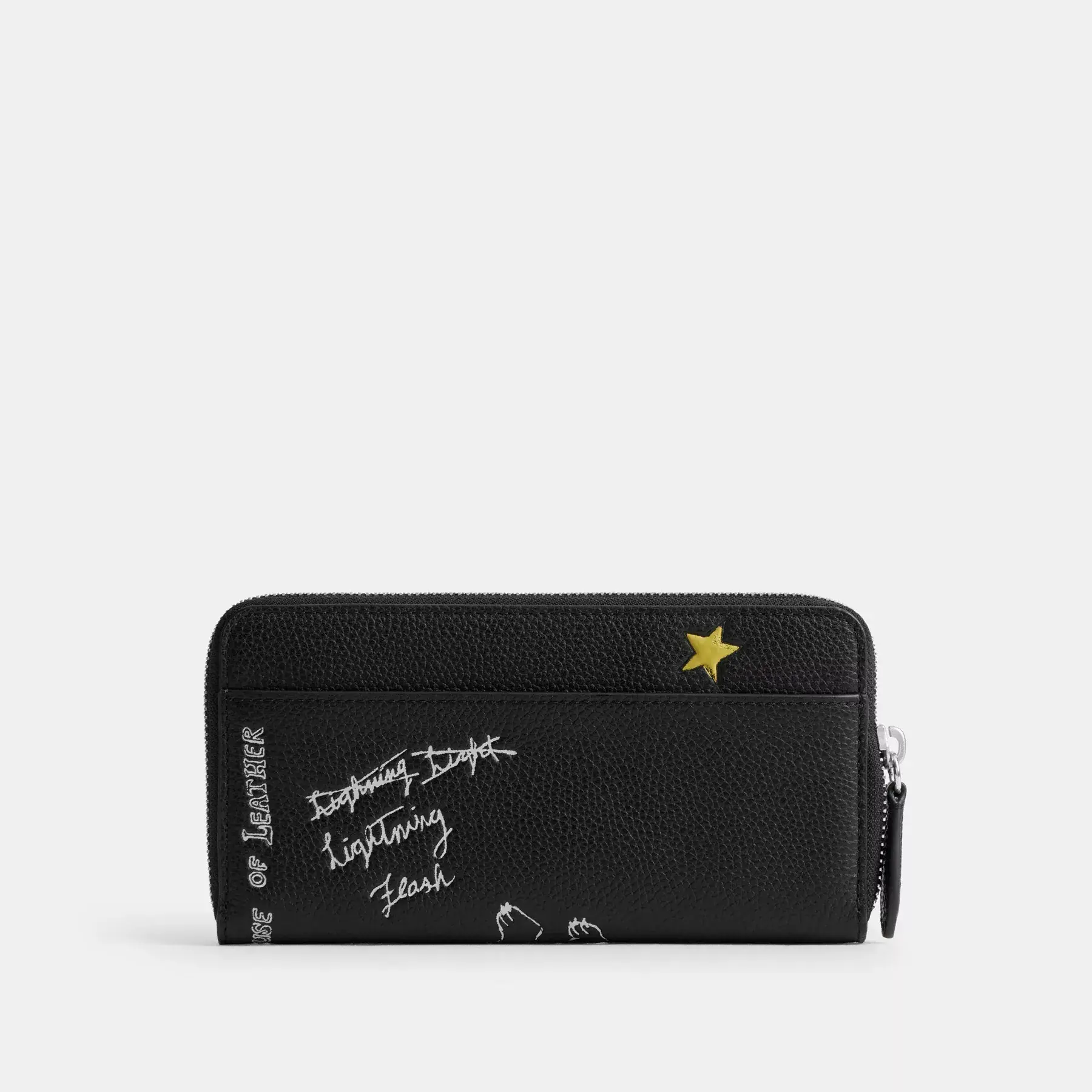 Accordion Wallet With Sketch Print Black Multi