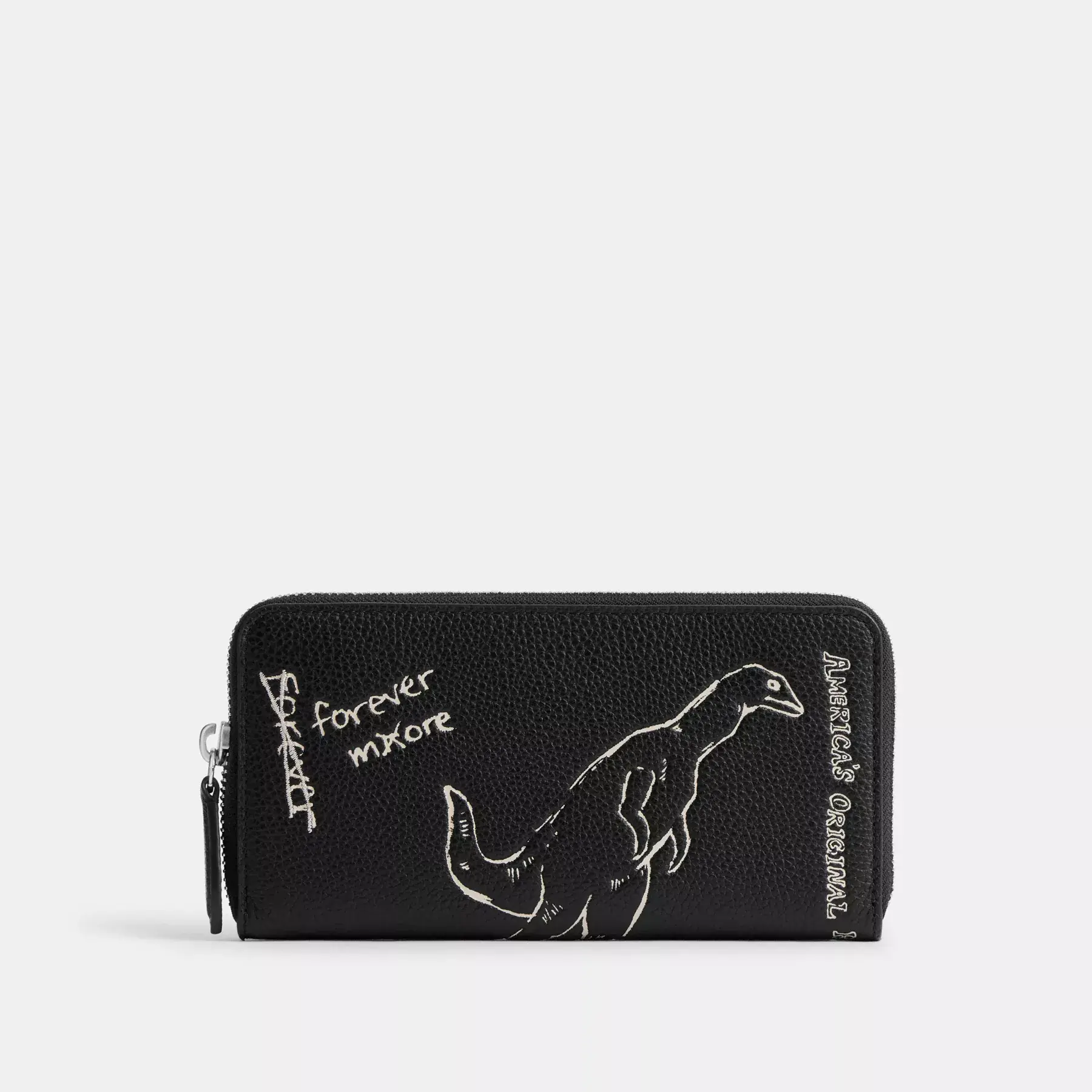 Accordion Wallet With Sketch Print Black Multi