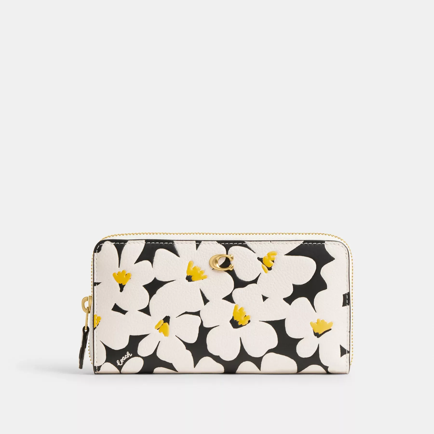 Accordion Zip Wallet With Floral Print Chalk Multi