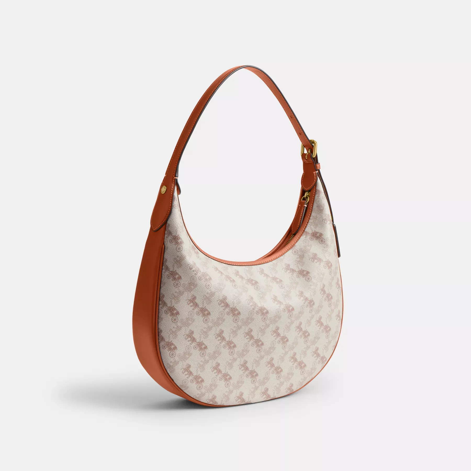 Ace Hobo Bag With Horse And Carriage Print Chalk Burnished Amber