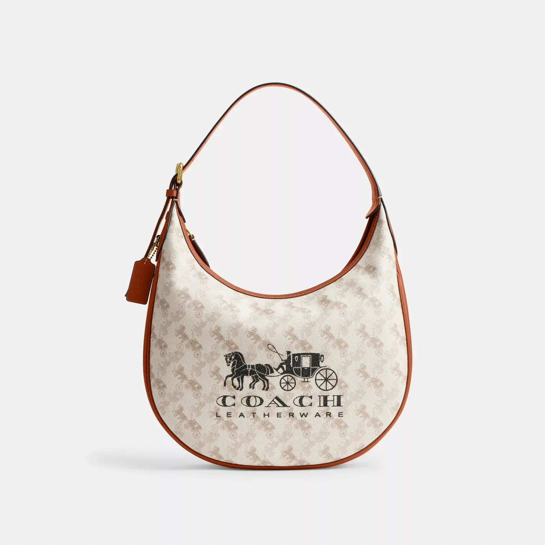 Ace Hobo Bag With Horse And Carriage Print Chalk Burnished Amber