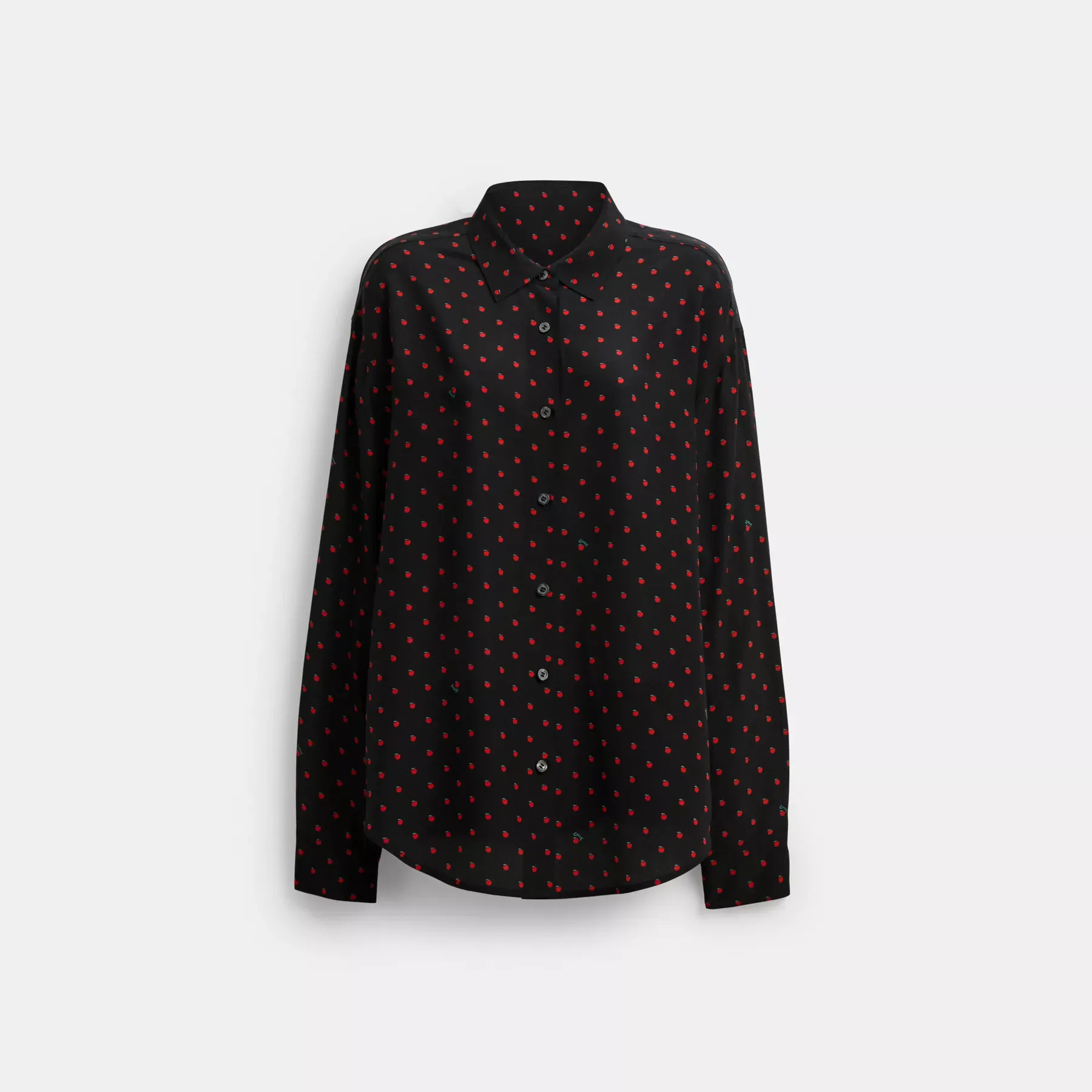 Apple Dot Button Down Shirt Black/Red