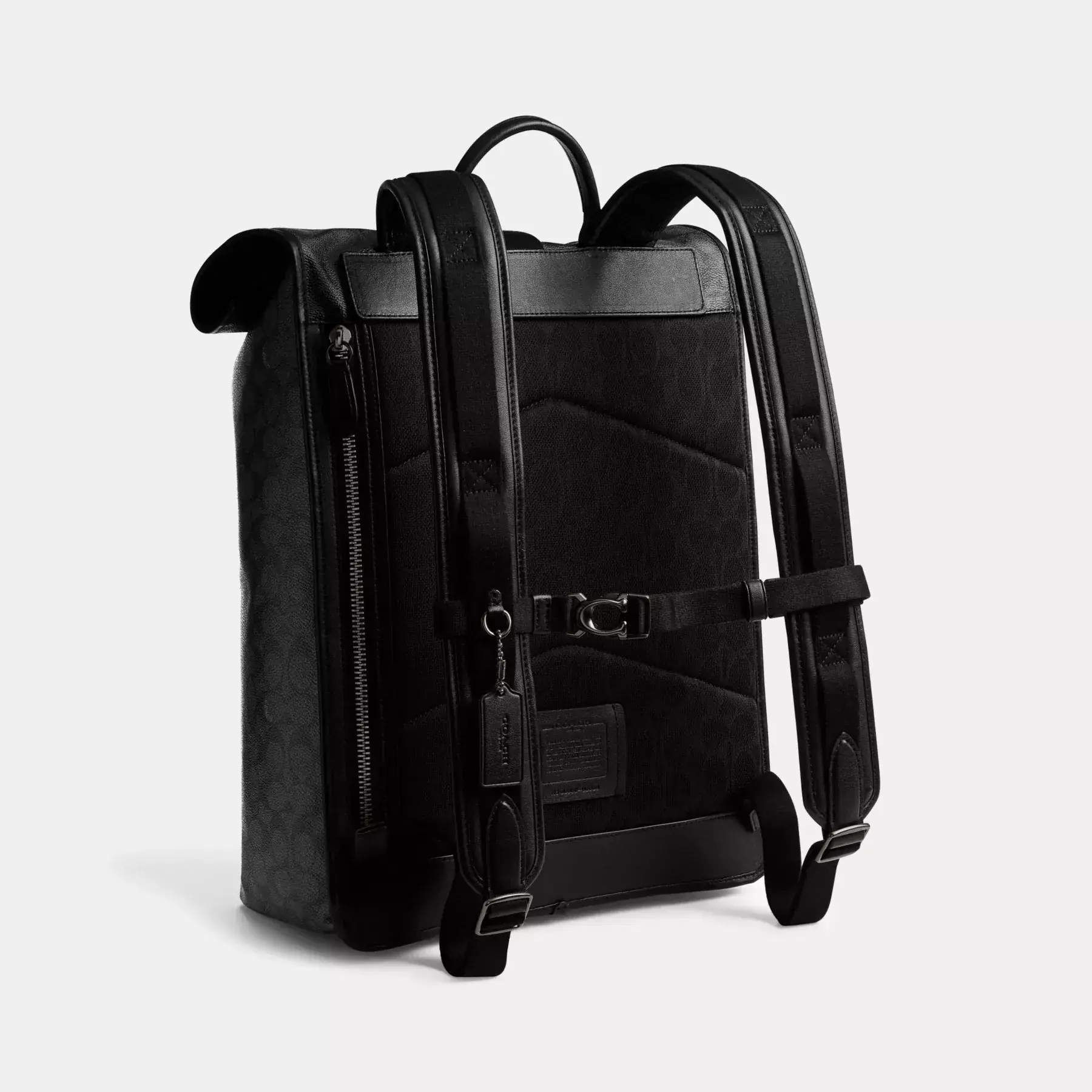 Beck Roll Top Backpack In Signature Canvas Charcoal