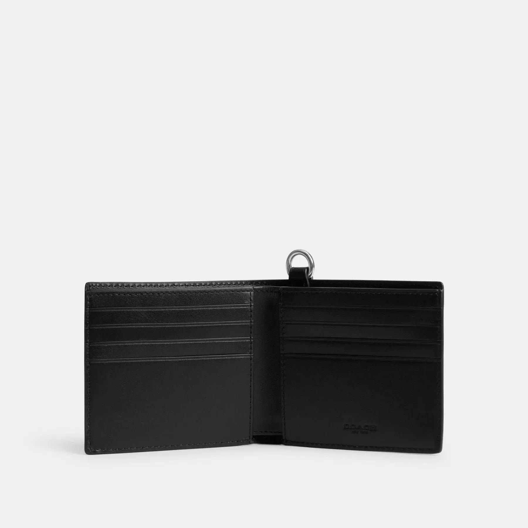 Billfold Wallet With Chain In Signature Canvas Charcoal Signature Billfold Wallet With Chain In Signature Canvas Charcoal Signature