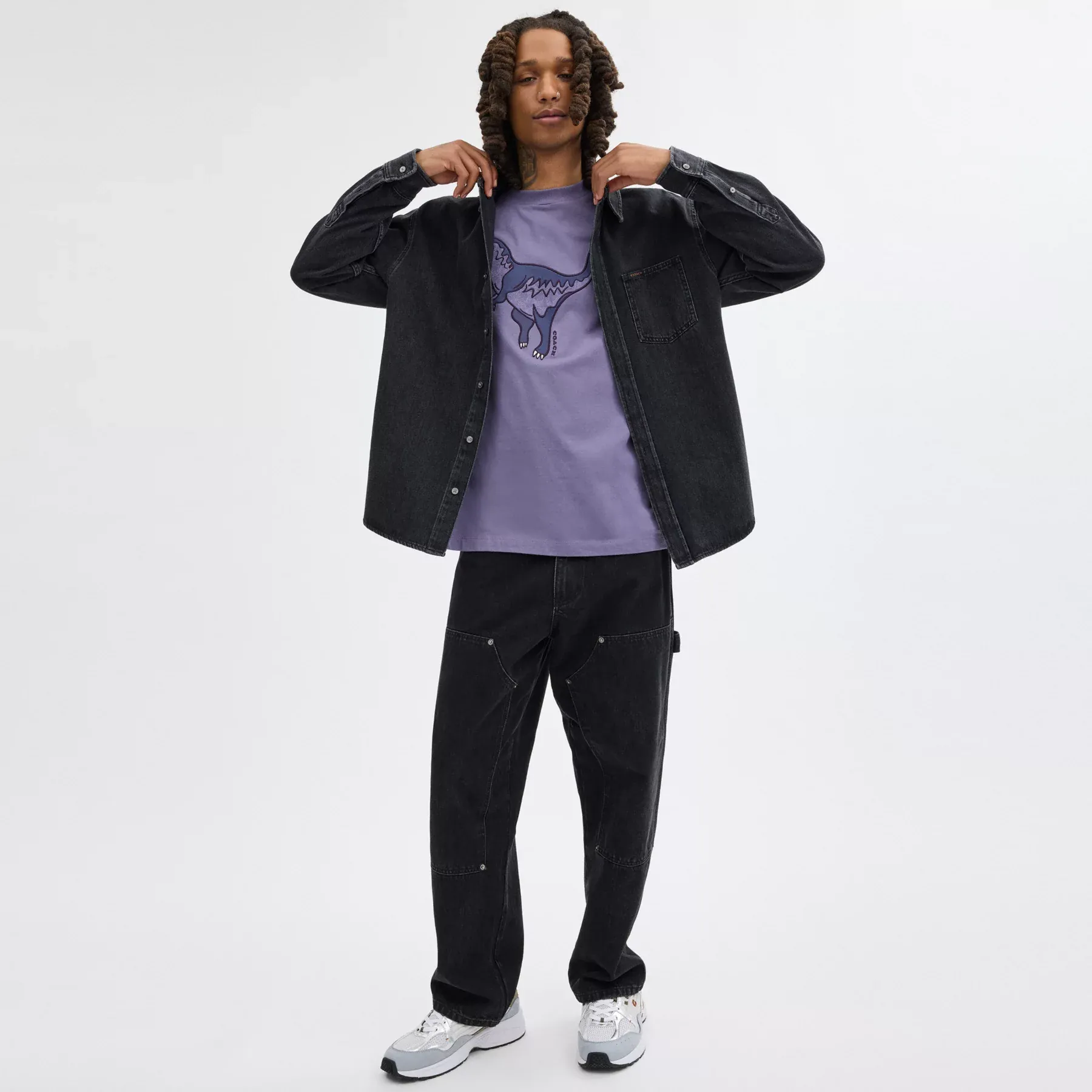 Black Denim Shirt In Organic Cotton Black