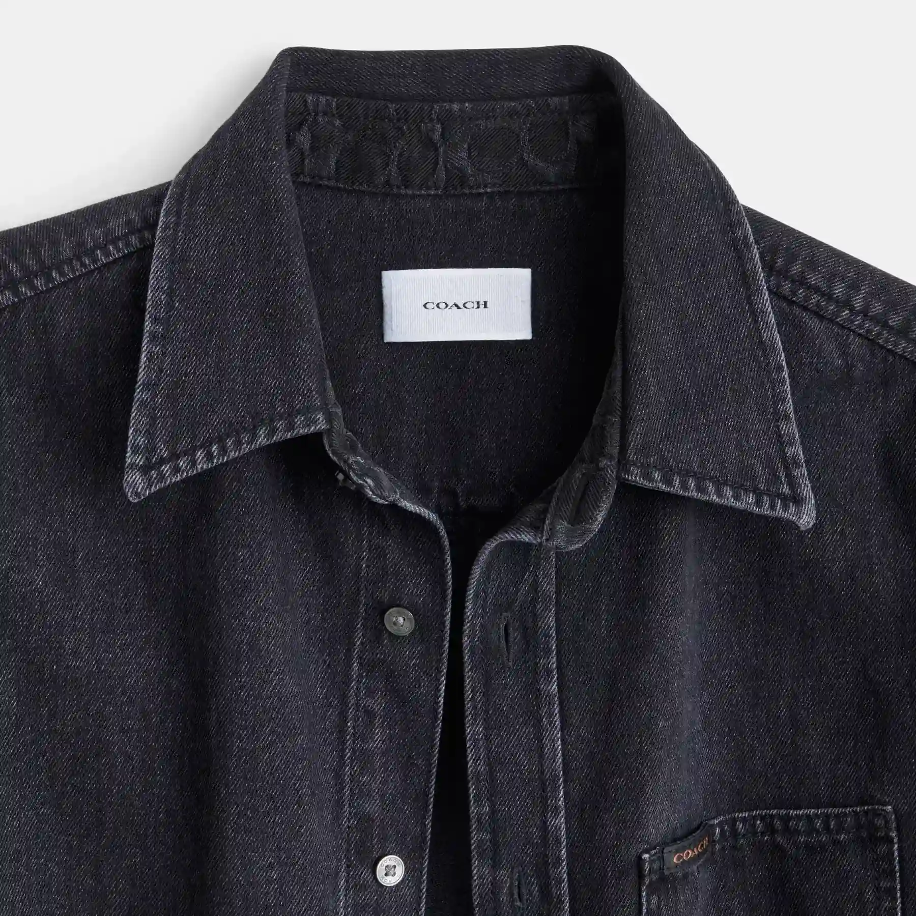 Black Denim Shirt In Organic Cotton Black Black Denim Shirt In Organic Cotton Black