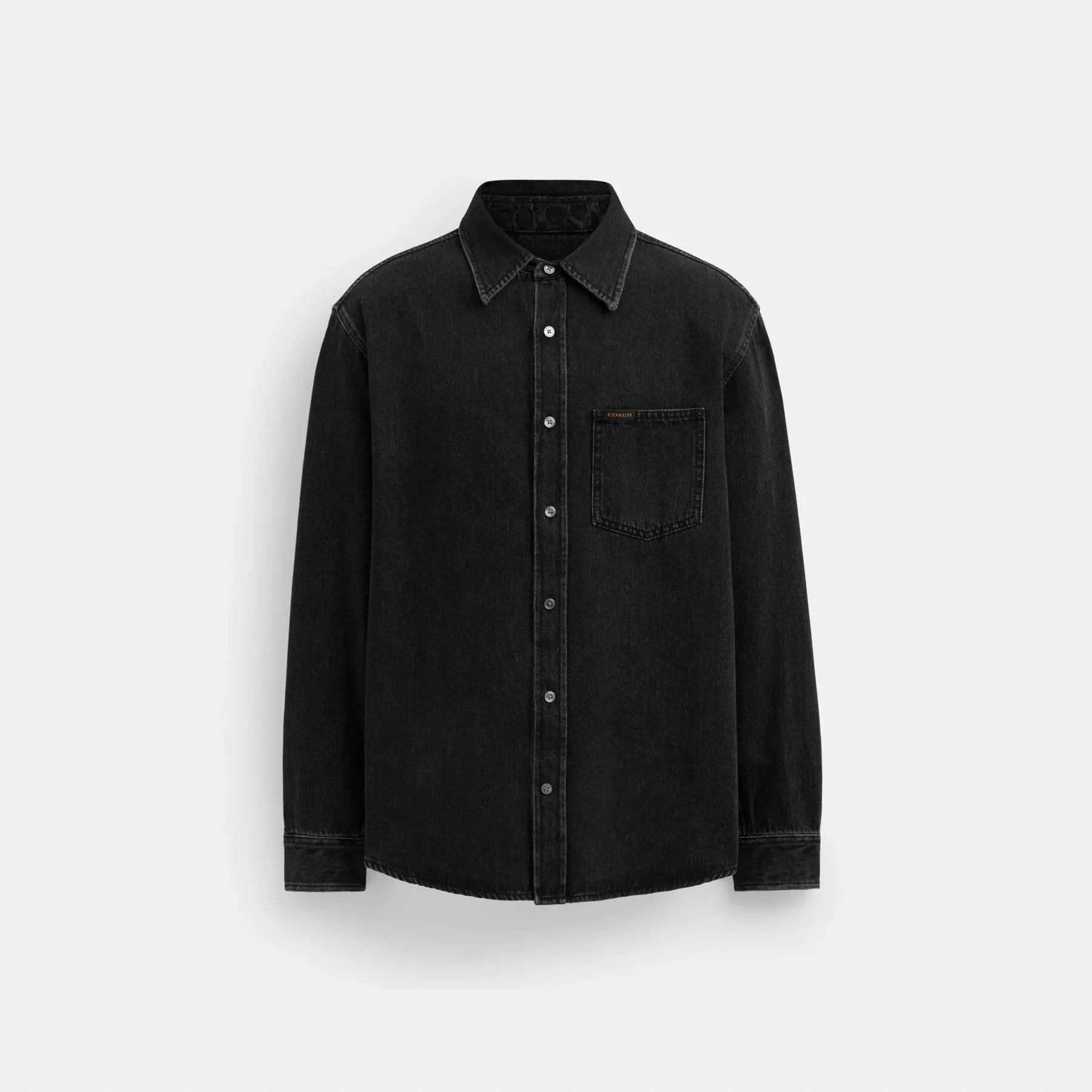 Black Denim Shirt In Organic Cotton Black