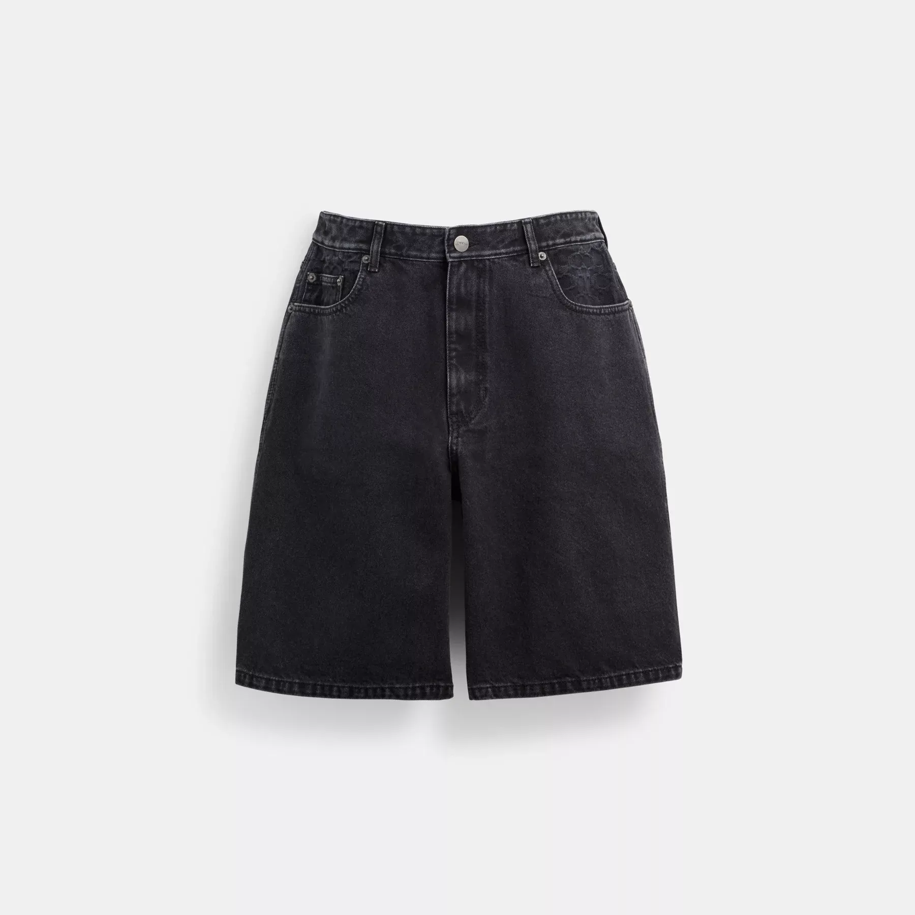 Black Denim Shorts In Organic Cotton Black Denim