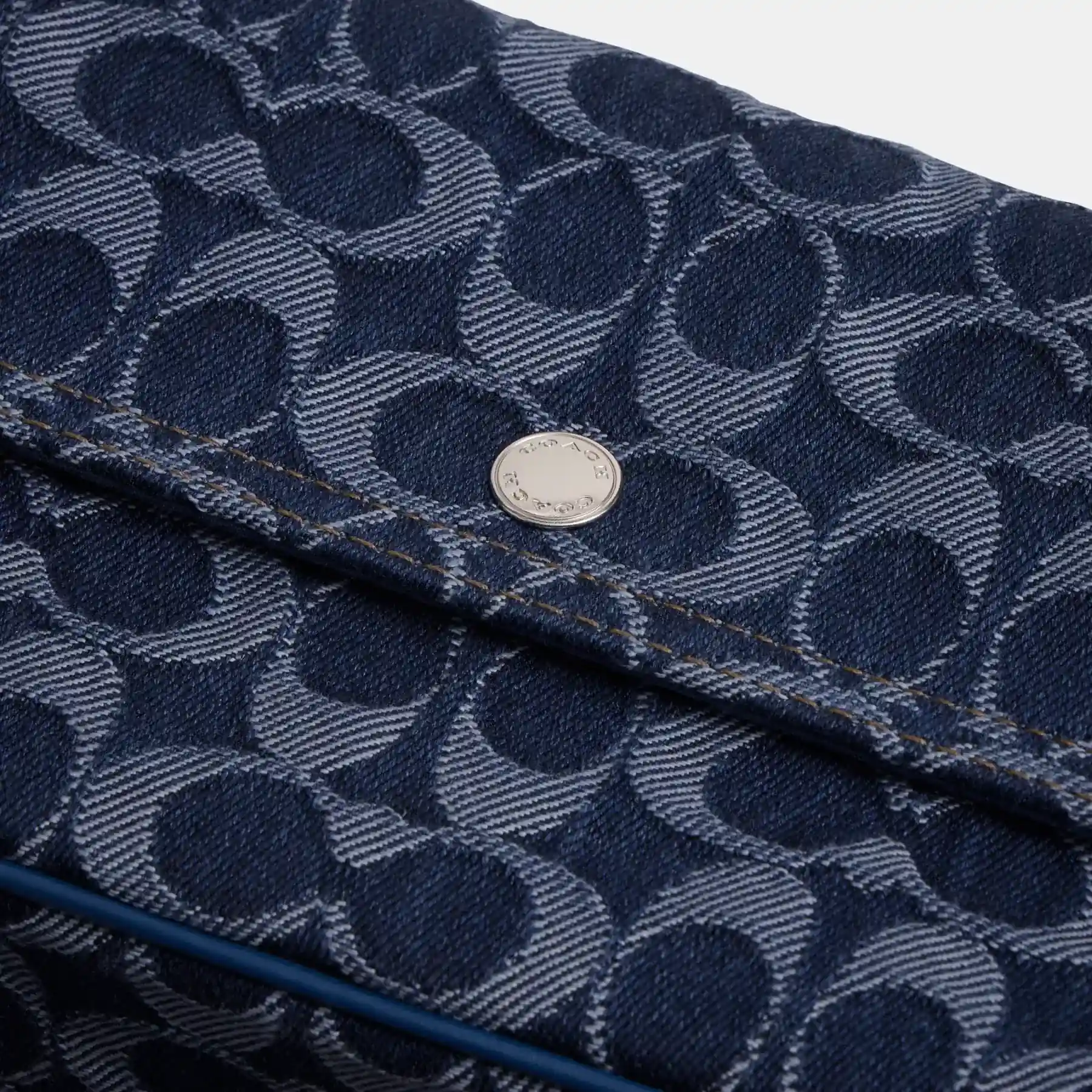 Brook Flap Chain Bag In Signature Denim Deep Blue Multi Brook Flap Chain Bag In Signature Denim Deep Blue Multi