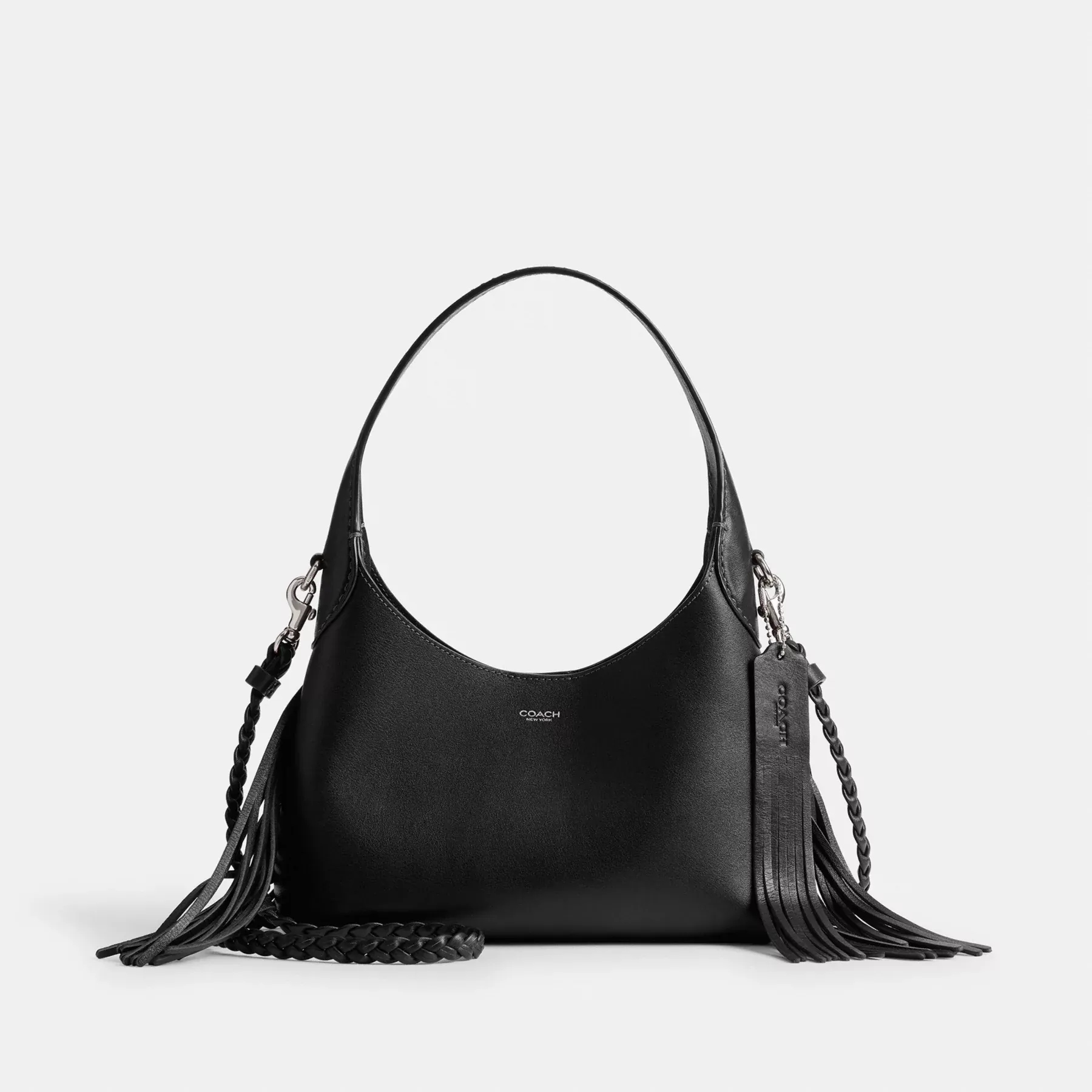 Brooklyn Shoulder Bag 23 With Fringe Black