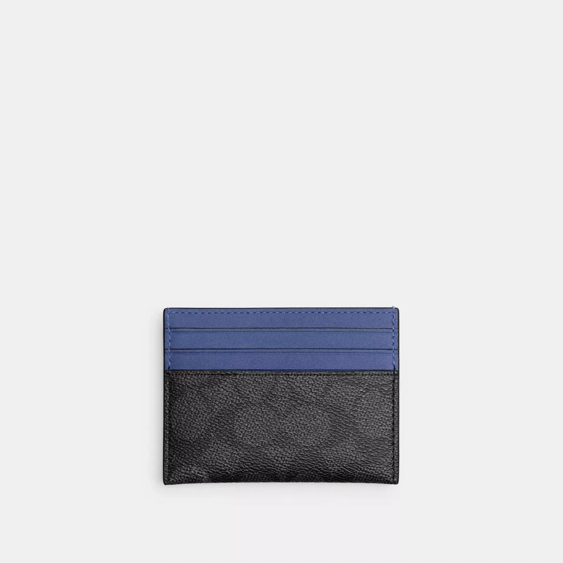 Card Case In Signature Canvas Charcoal/Blueberry