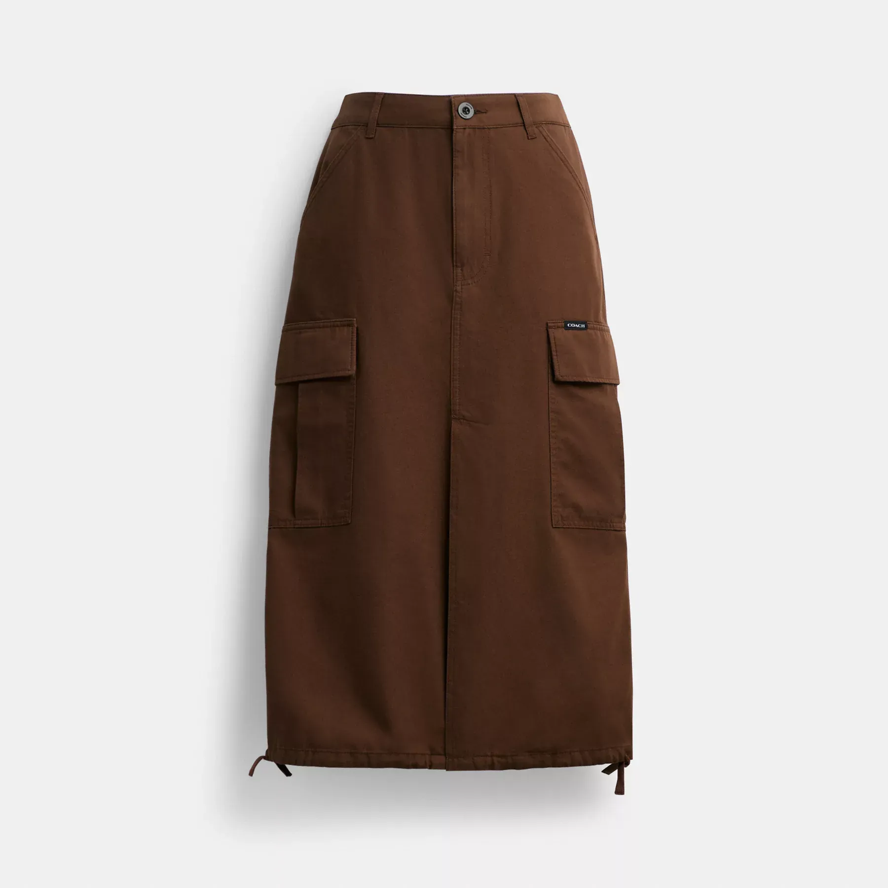 Cargo Maxi Skirt In Organic Cotton Brown