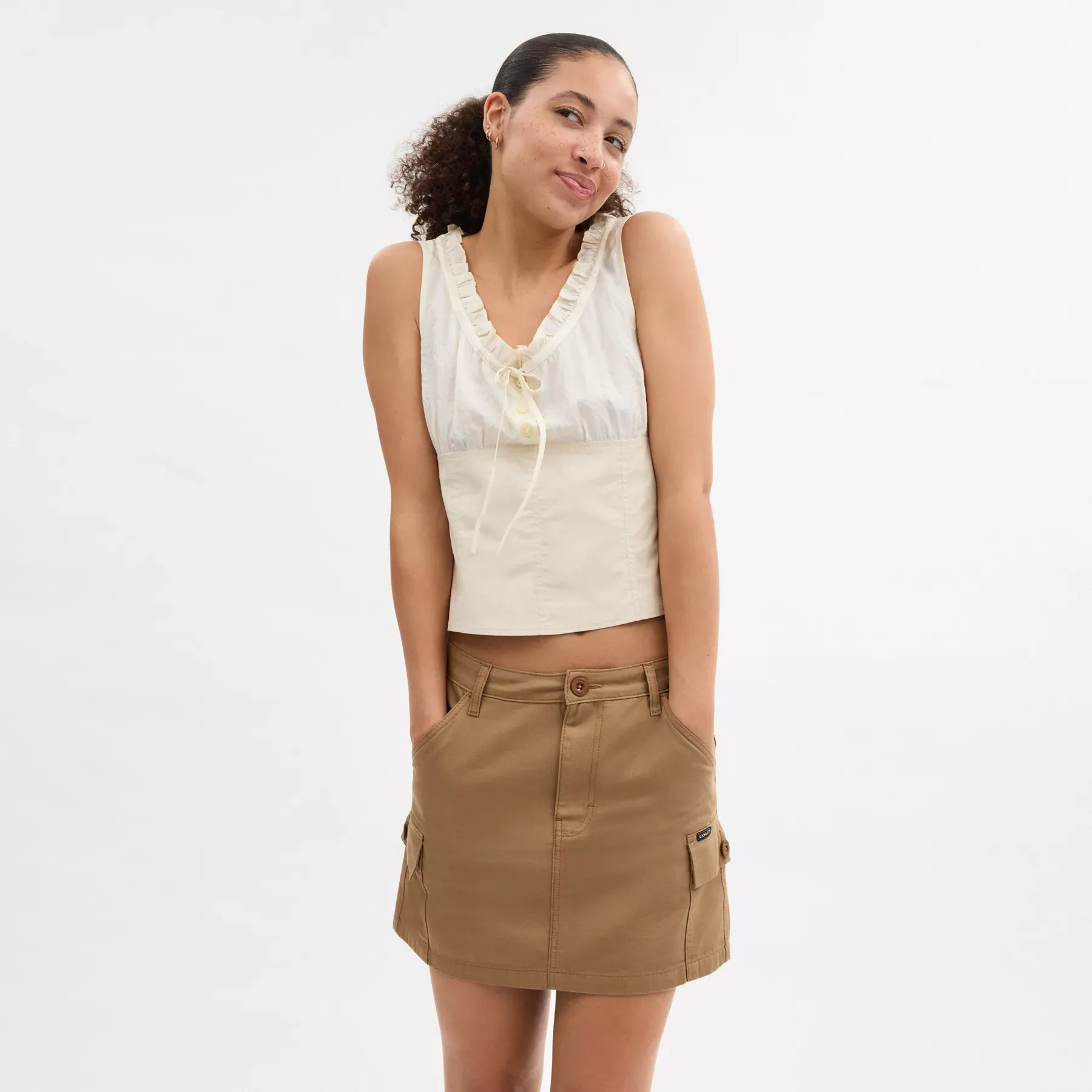 Cargo Skirt In Organic Cotton Khaki