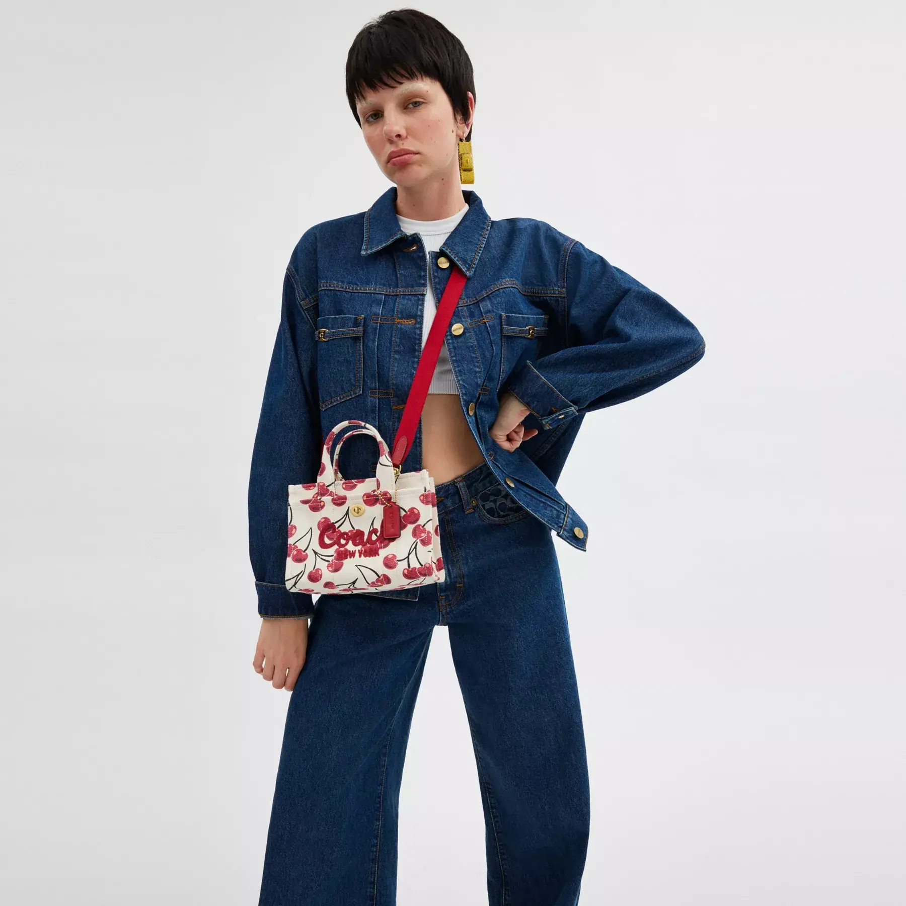 Cargo Tote Bag 20 With Cherry Print Chalk Multi Cargo Tote Bag 20 With Cherry Print Chalk Multi