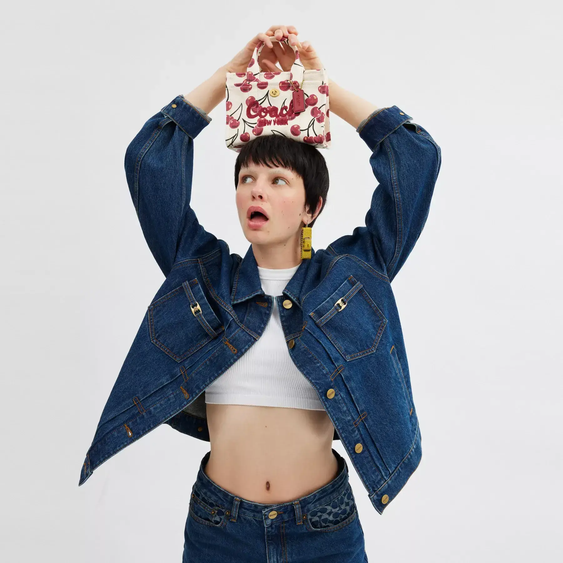 Cargo Tote Bag 20 With Cherry Print Chalk Multi Cargo Tote Bag 20 With Cherry Print Chalk Multi