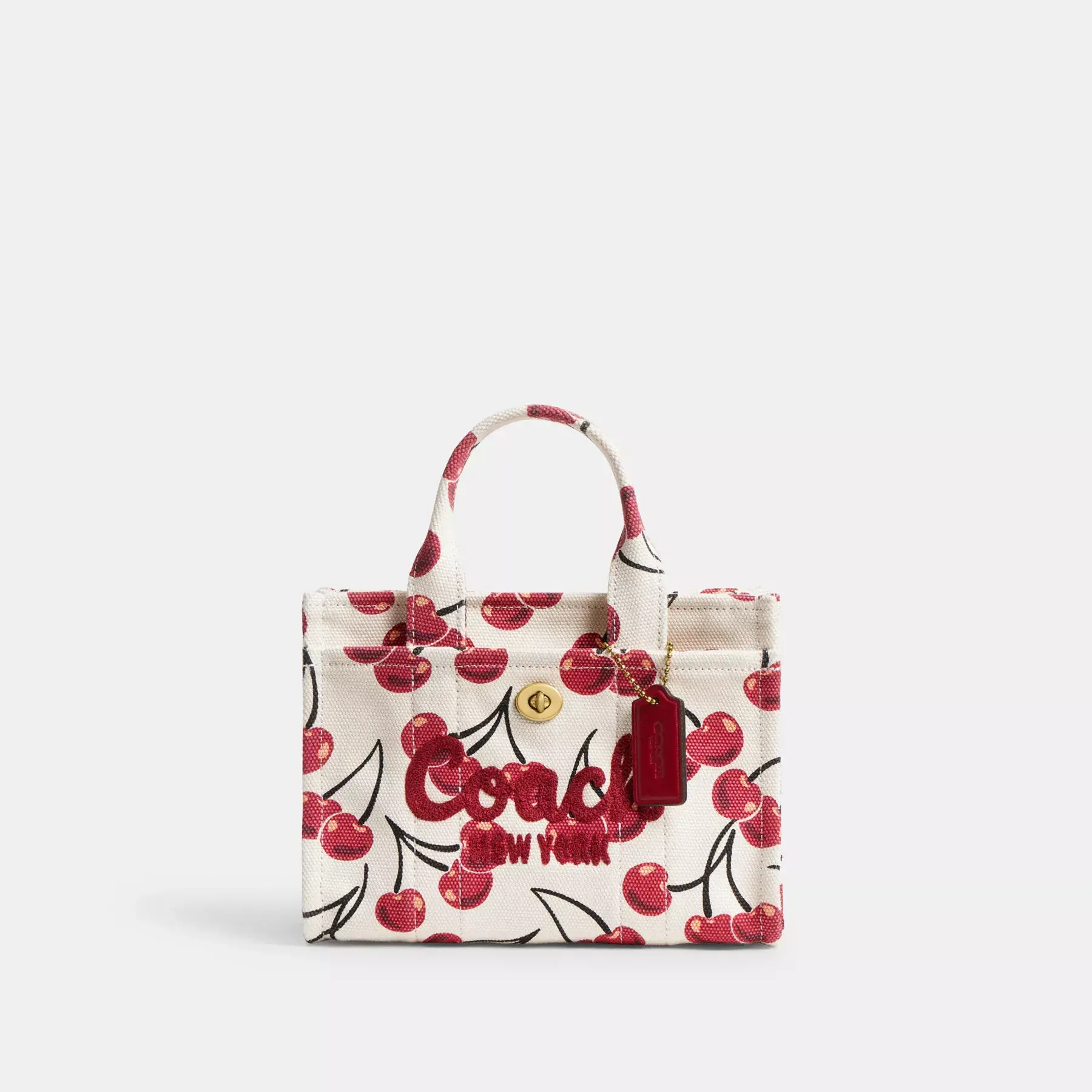Cargo Tote Bag 20 With Cherry Print Chalk Multi