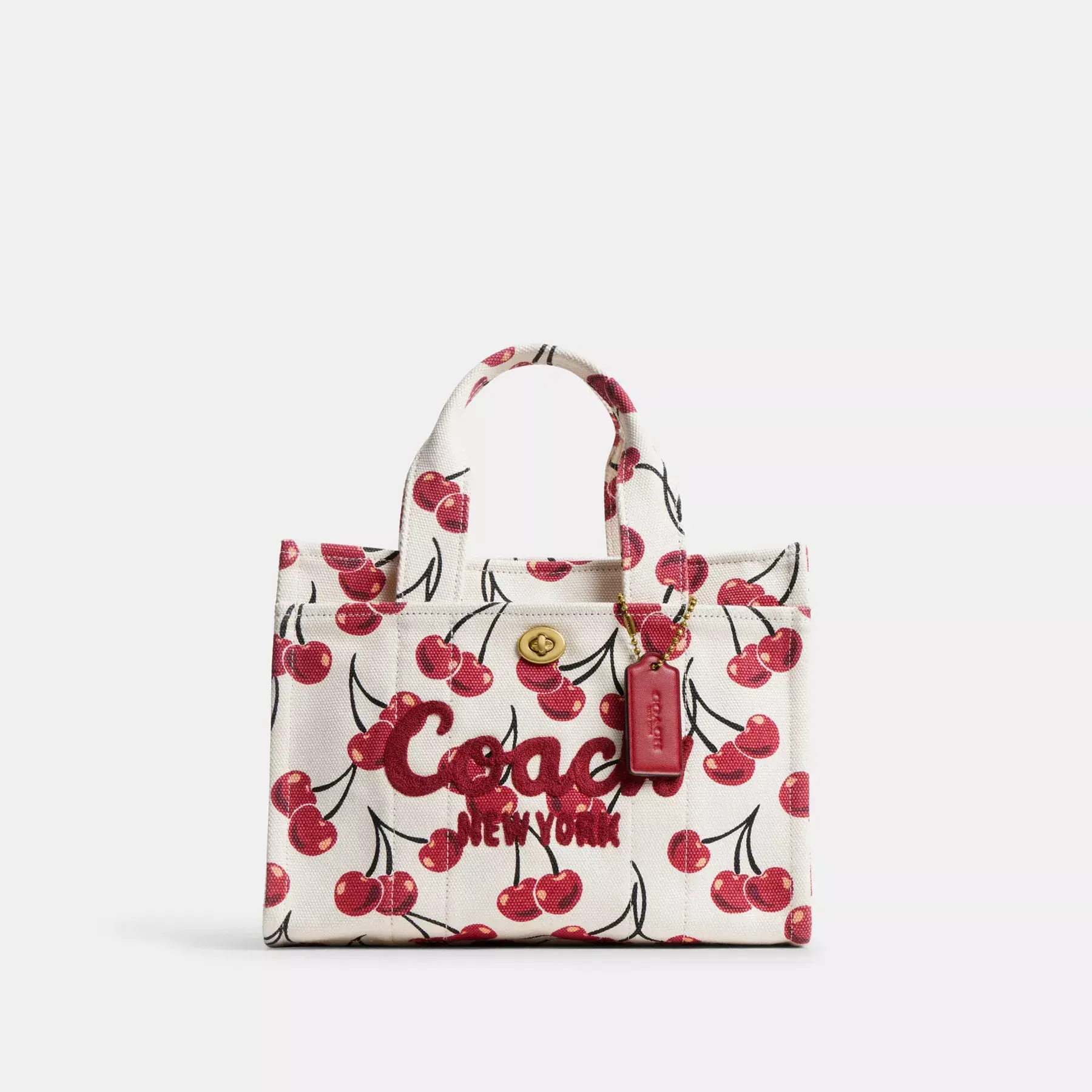 Cargo Tote Bag 26 With Cherry Print Chalk Multi