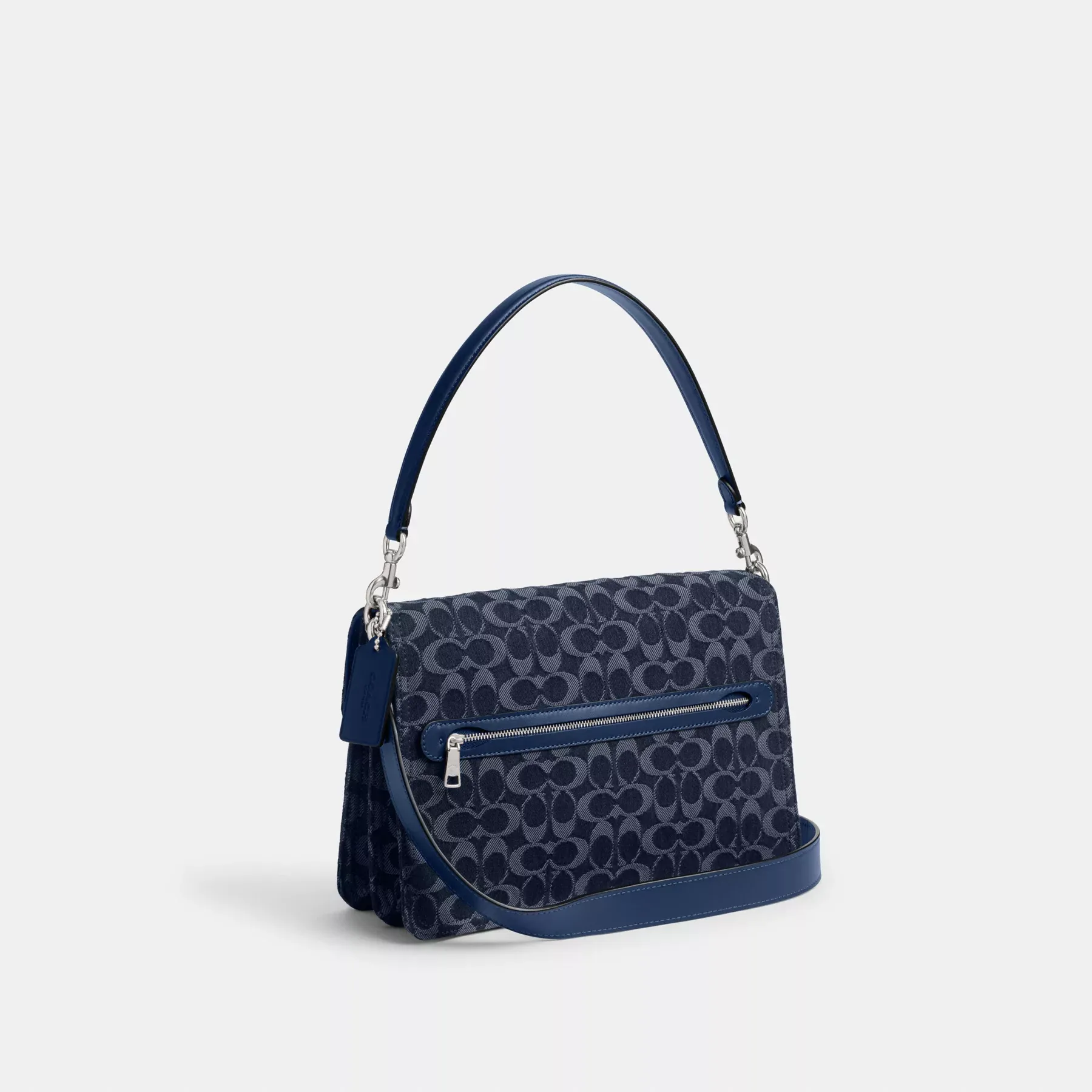 Chain Tabby Shoulder Bag 30 In Signature Denim Deep Blue Multi