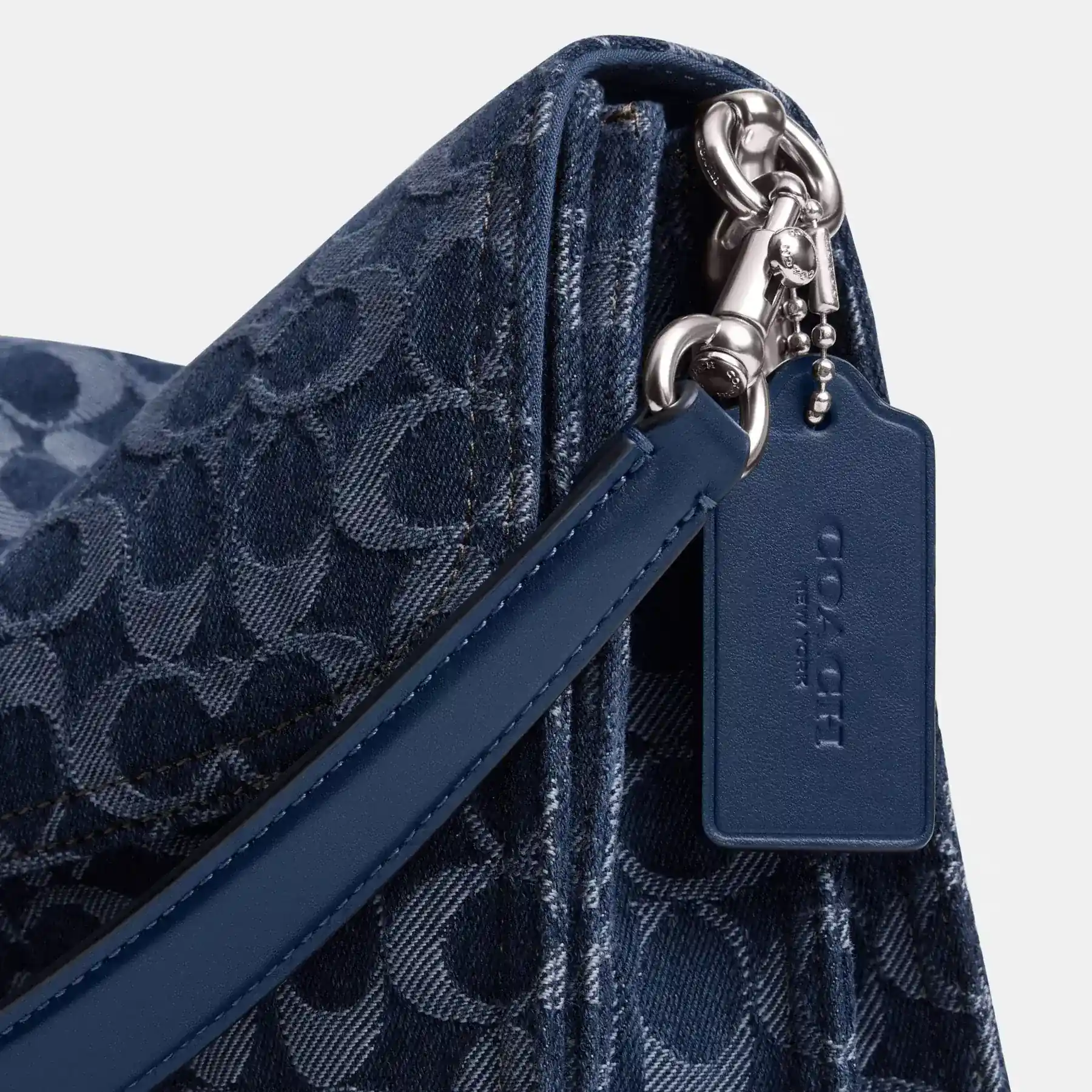 Chain Tabby Shoulder Bag 30 In Signature Denim Deep Blue Multi Chain Tabby Shoulder Bag 30 In Signature Denim Deep Blue Multi