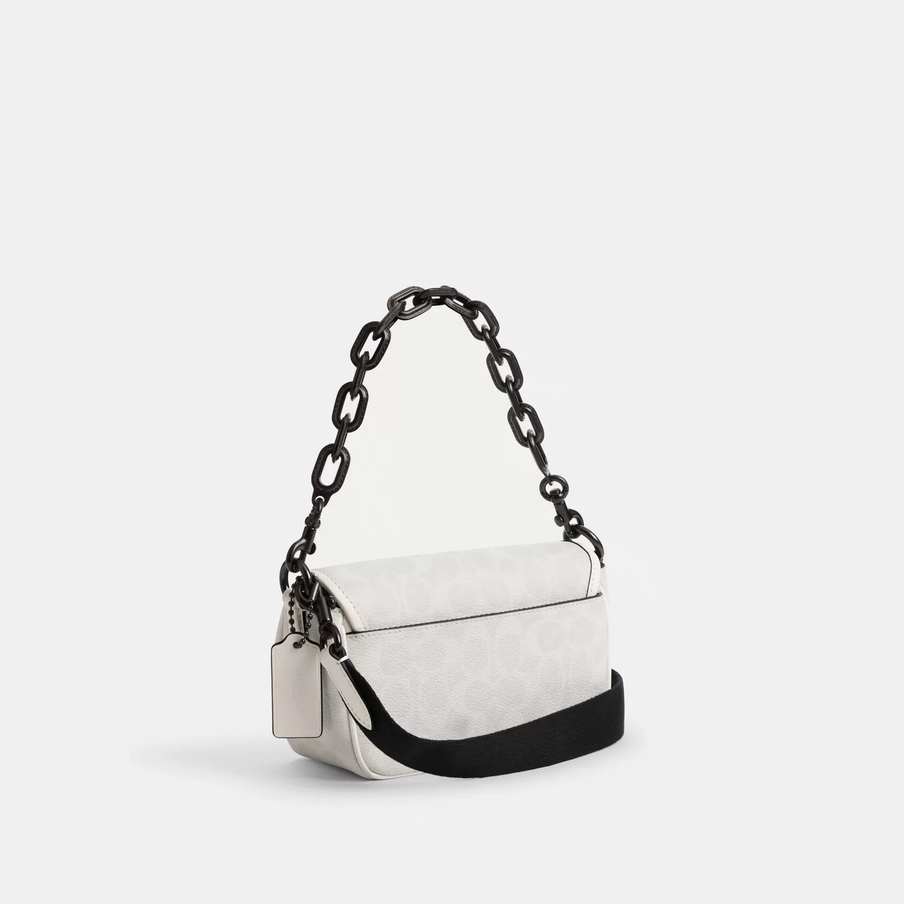 Charter Flap Crossbody 18 In Signature Canvas White/Black Sig