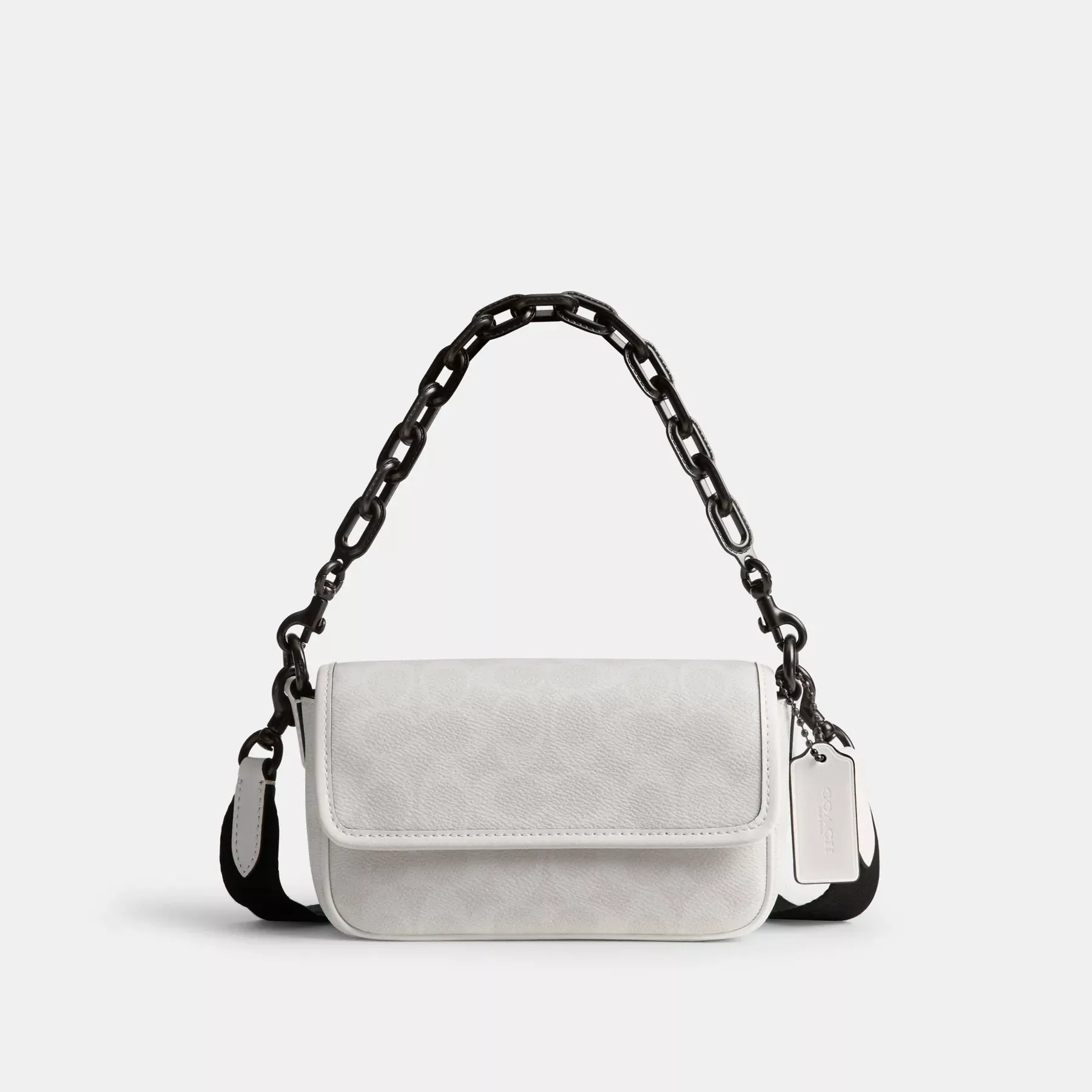 Charter Flap Crossbody 18 In Signature Canvas White/Black Sig