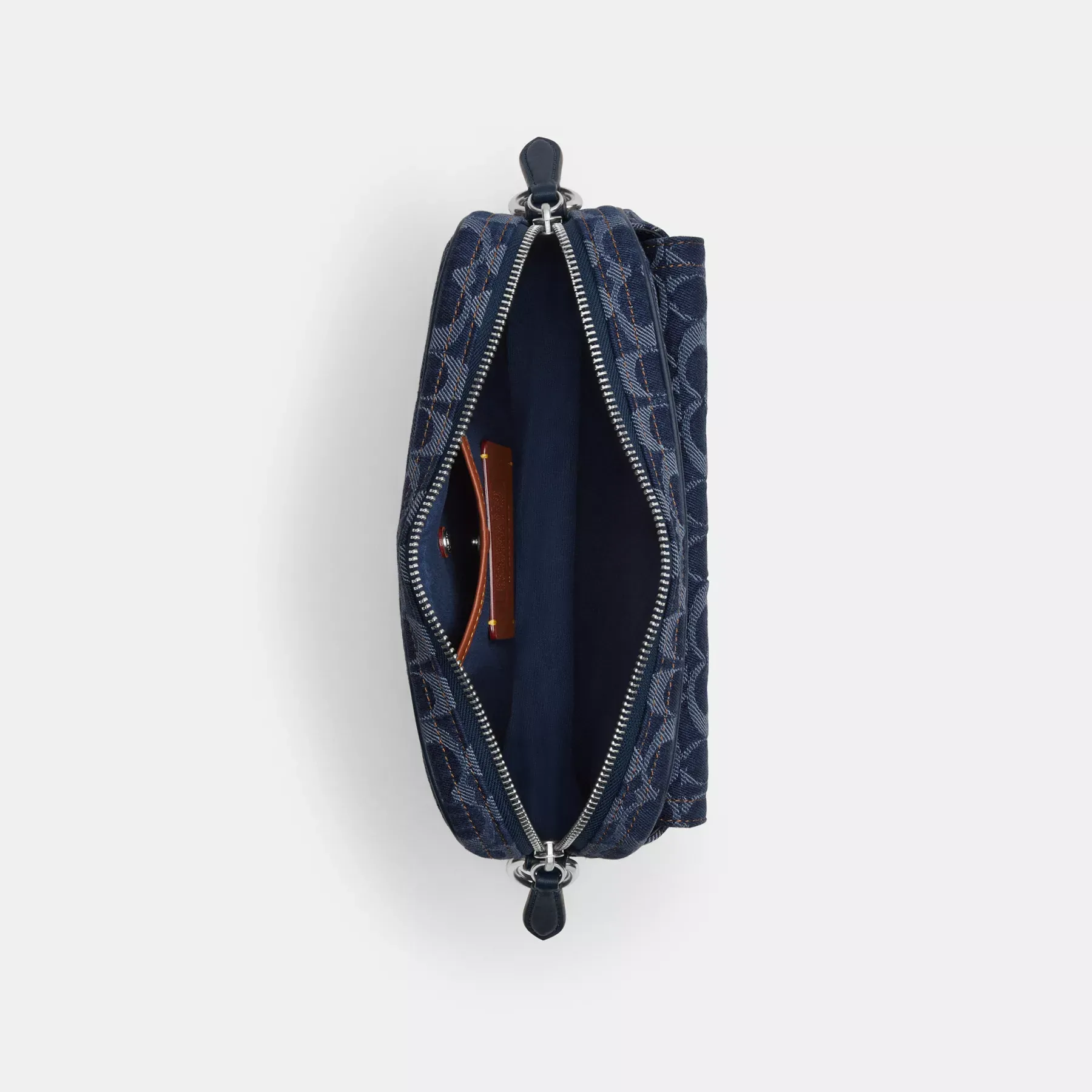 Charter Flap Crossbody Bag 24 In Signature Denim Deep Blue Charter Flap Crossbody Bag 24 In Signature Denim Deep Blue