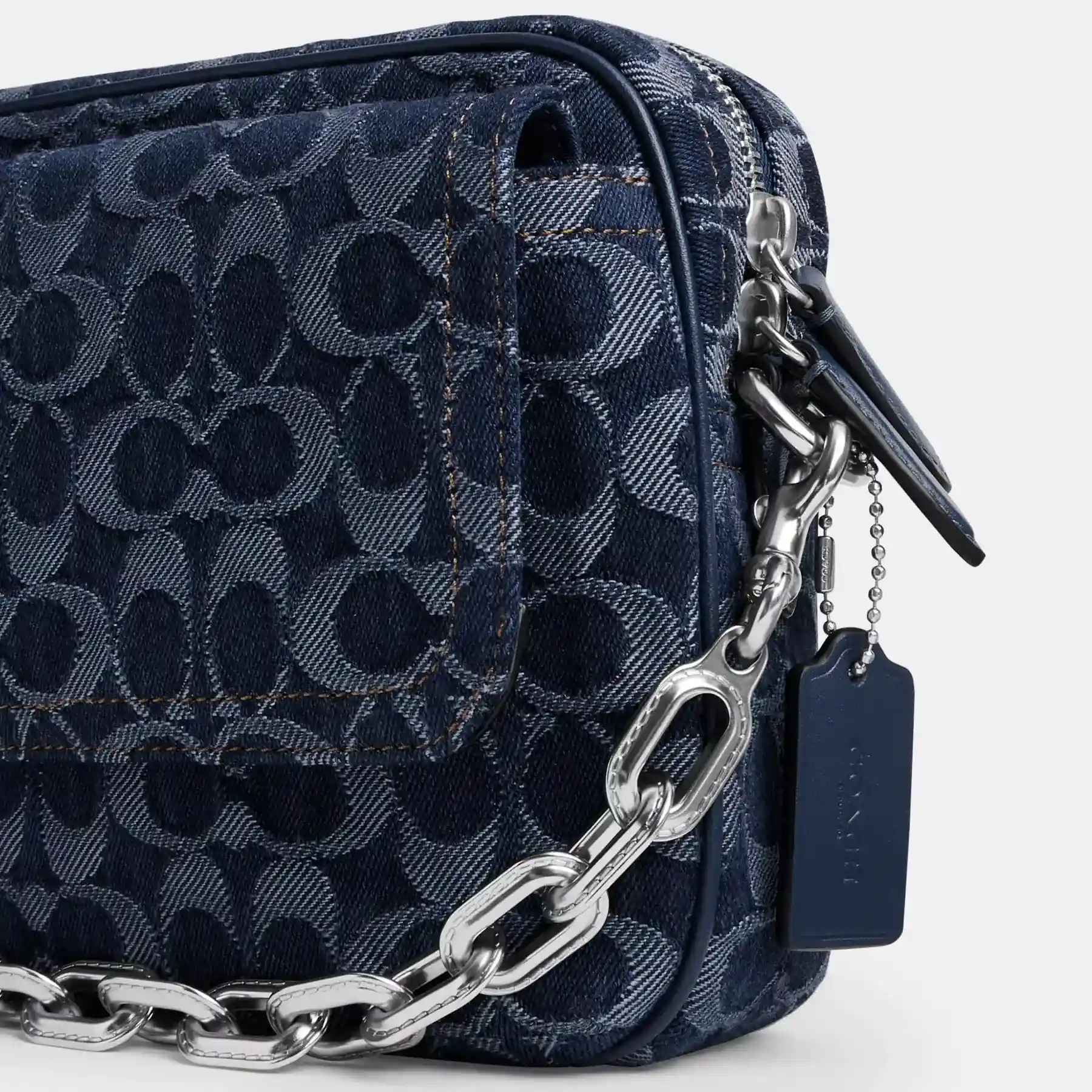 Charter Flap Crossbody Bag 24 In Signature Denim Deep Blue Charter Flap Crossbody Bag 24 In Signature Denim Deep Blue