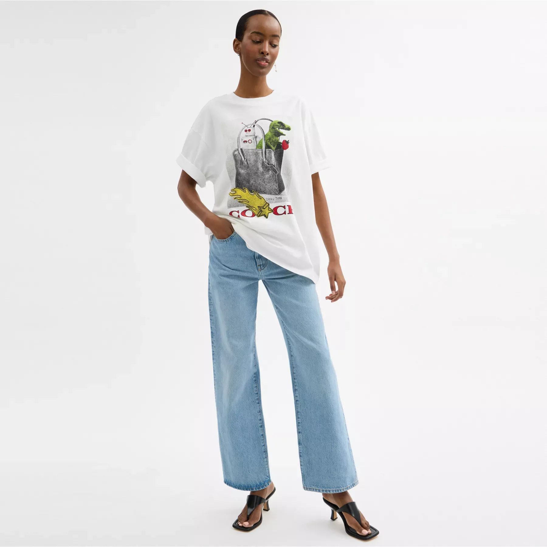 Collage Relaxed T-Shirt In Organic Cotton White Collage Relaxed T-Shirt In Organic Cotton White