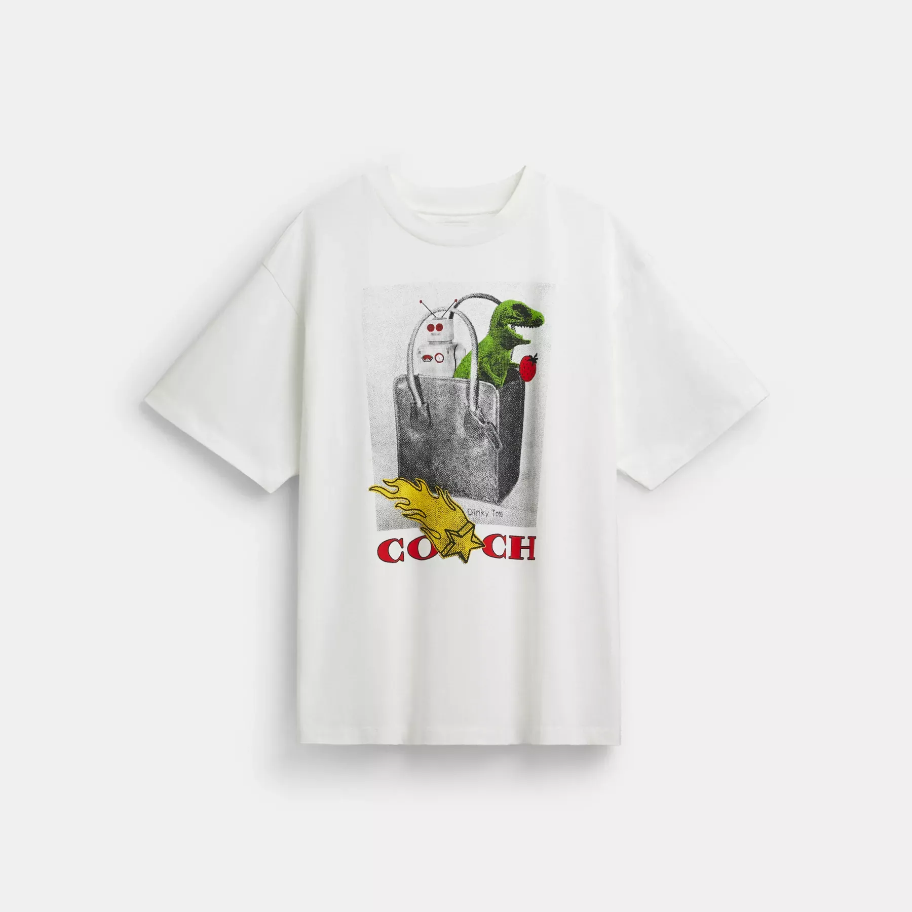 Collage Relaxed T-Shirt In Organic Cotton White