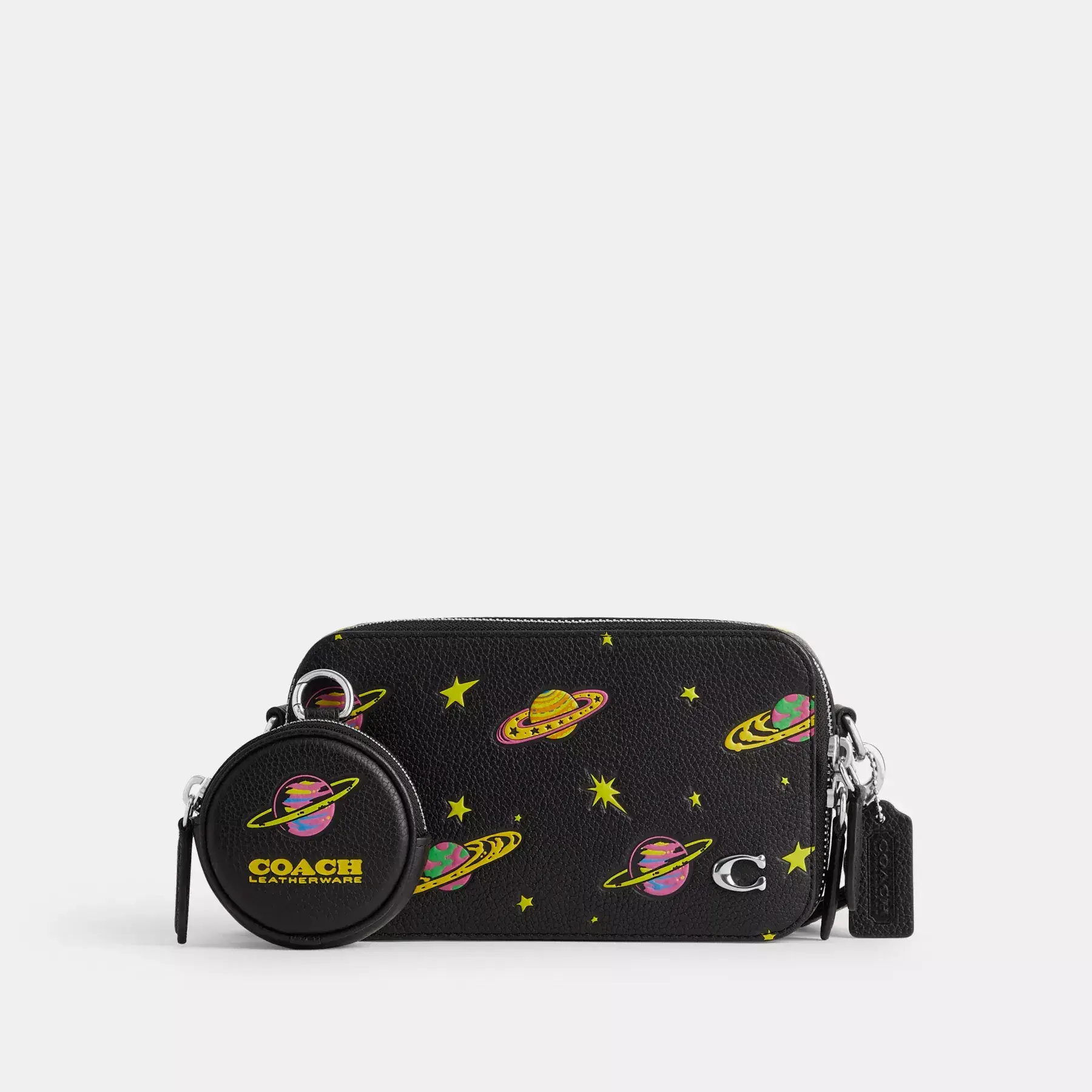 Cosmic Coach Charter Slim Crossbody With Planet Print Black Multi