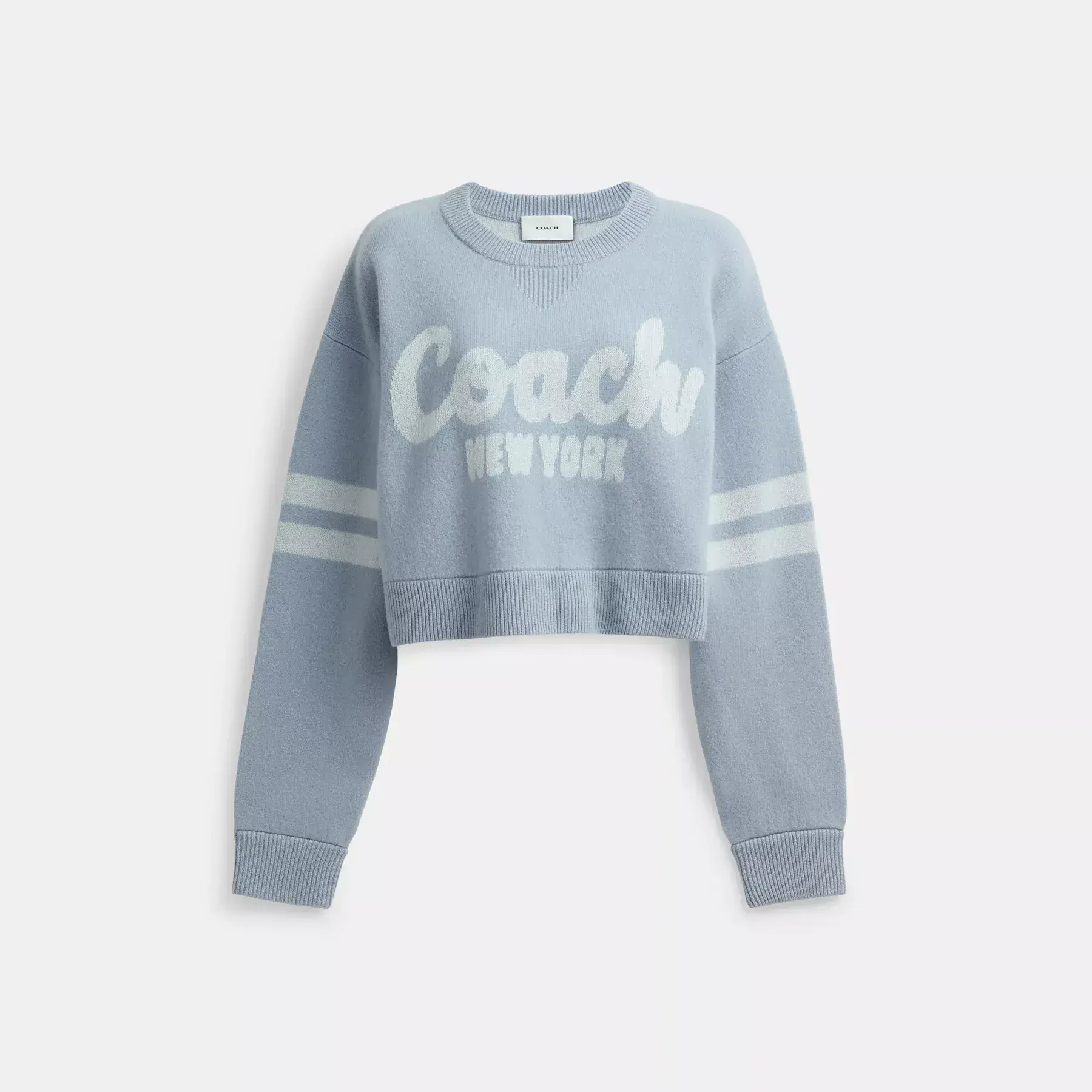 Cropped Coach Sweater Blue