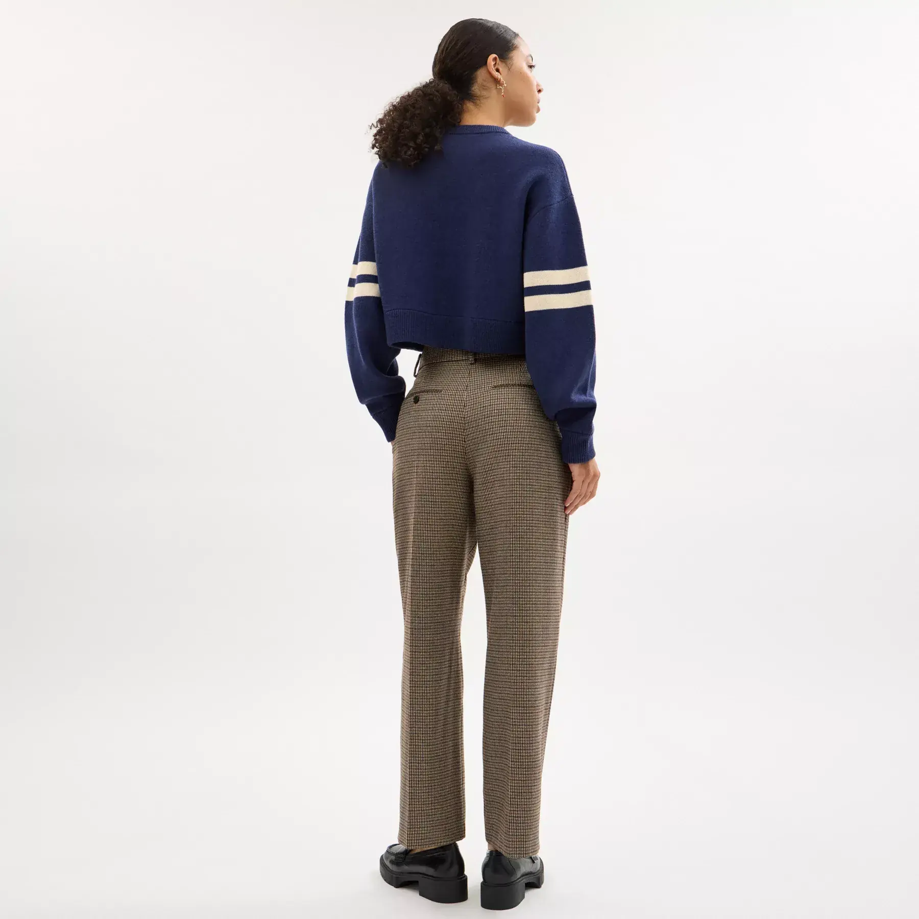 Cropped Coach Sweater Navy Cropped Coach Sweater Navy