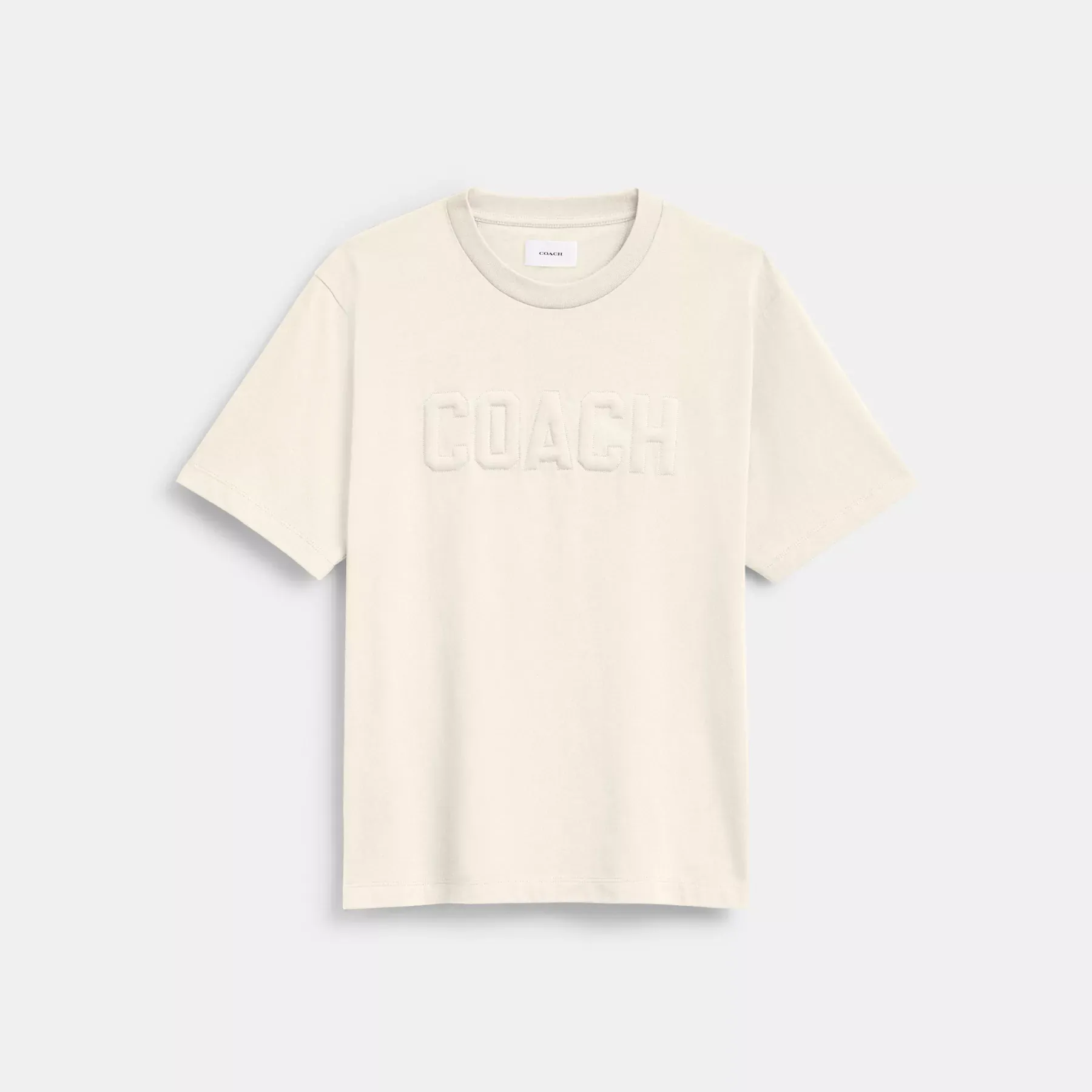 Debossed T-Shirt In Organic Cotton Cream