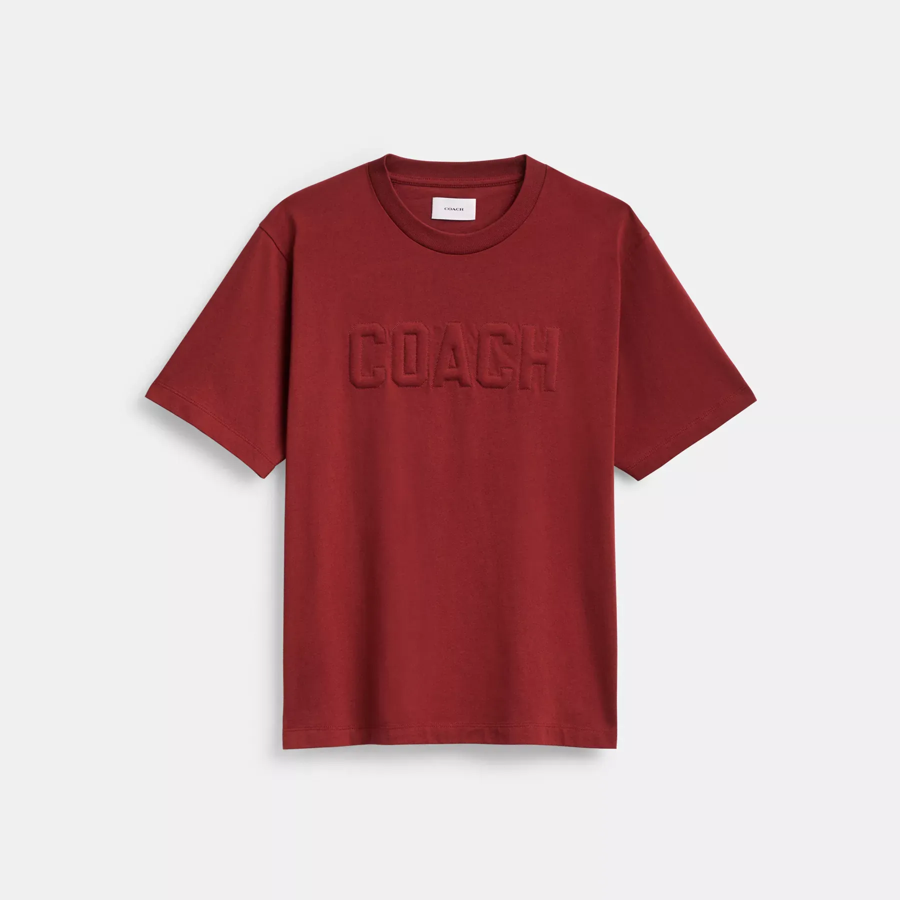 Debossed T-Shirt In Organic Cotton Merlot
