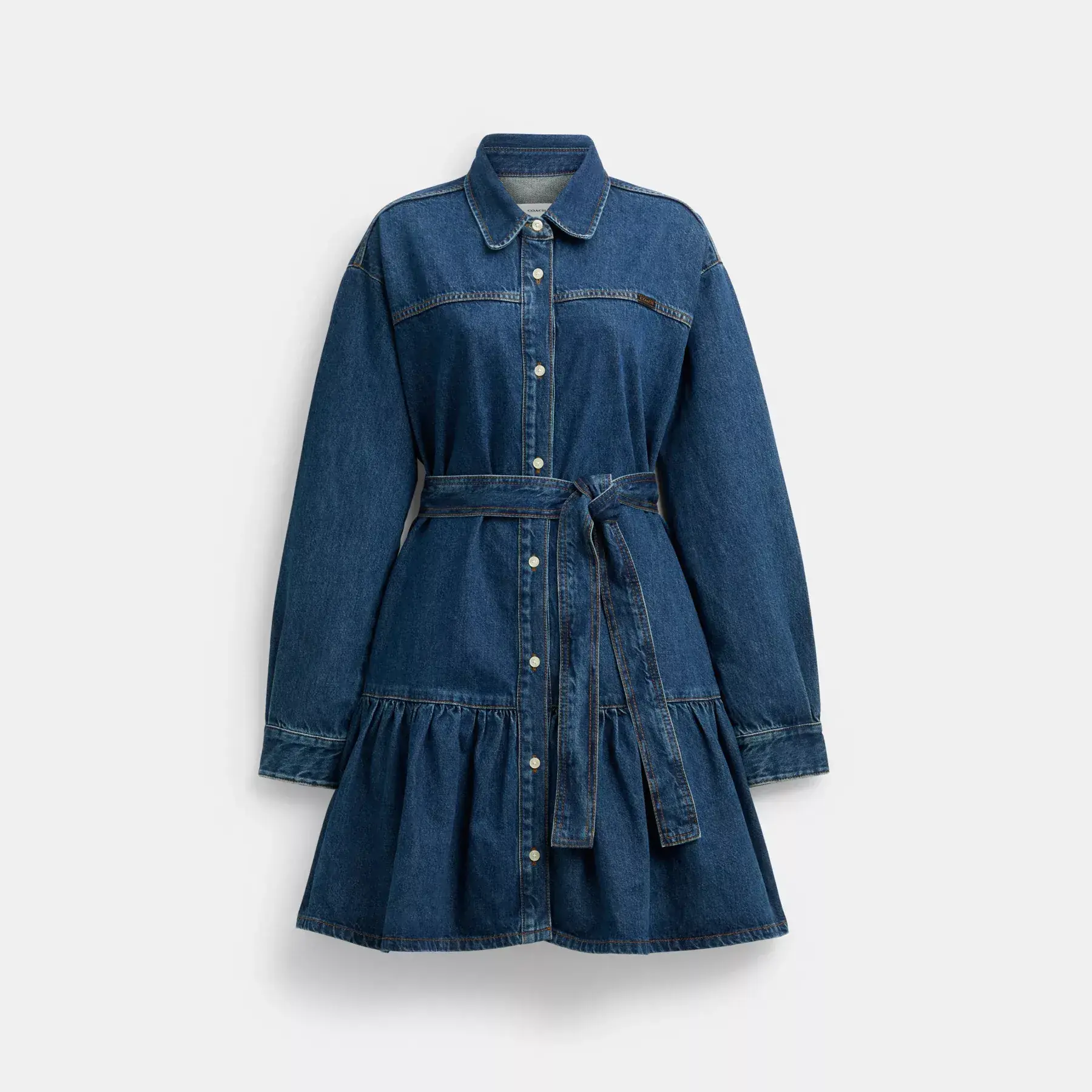 Denim Shirt Dress Dark Blue