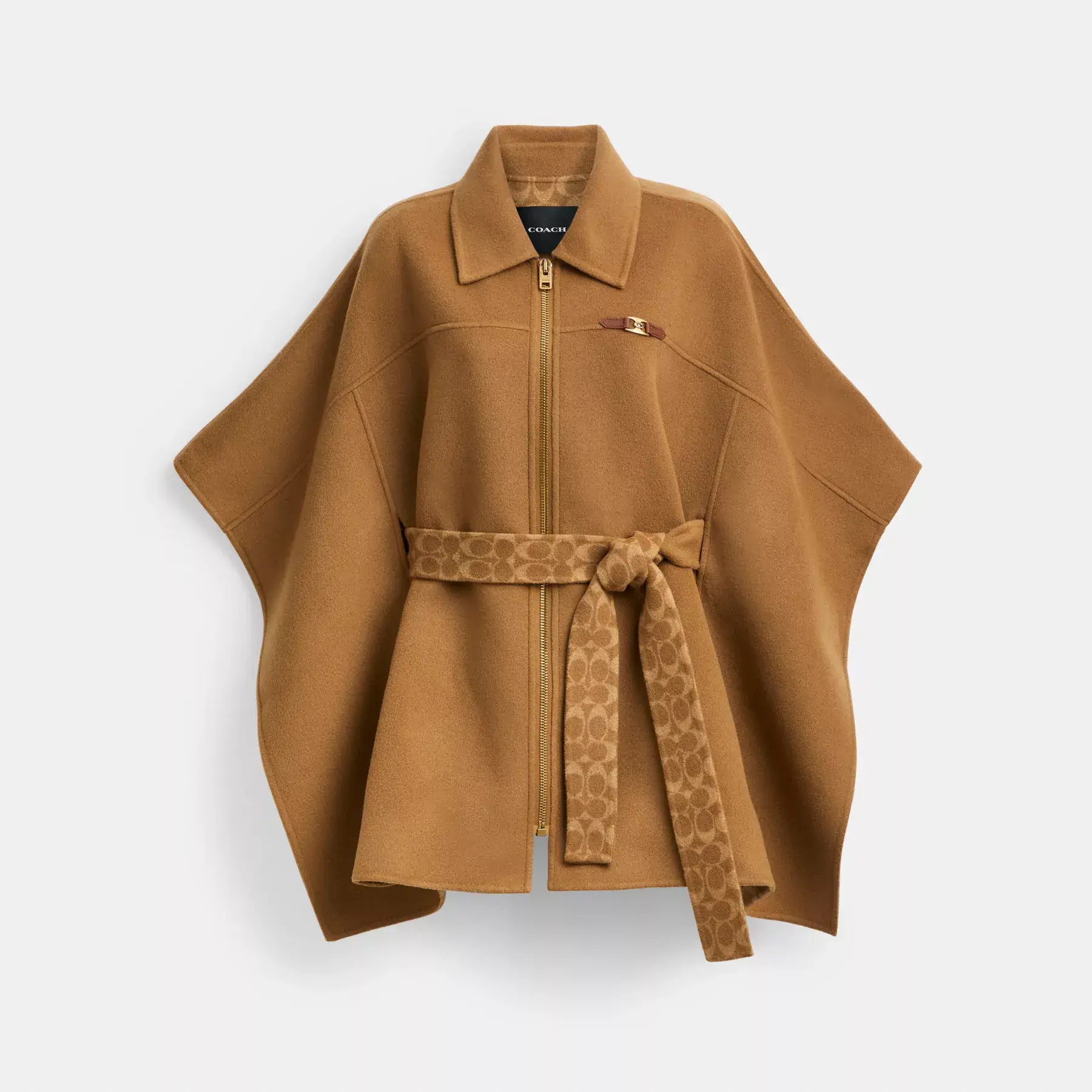 Double Face Wool Cape Camel