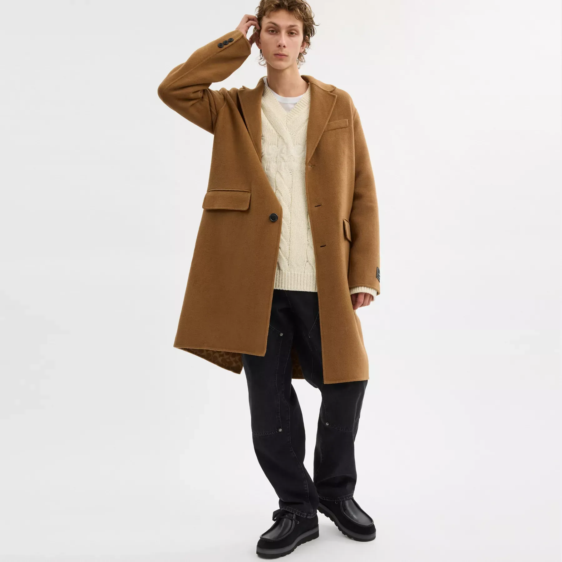 Double Faced Wool Coat Camel