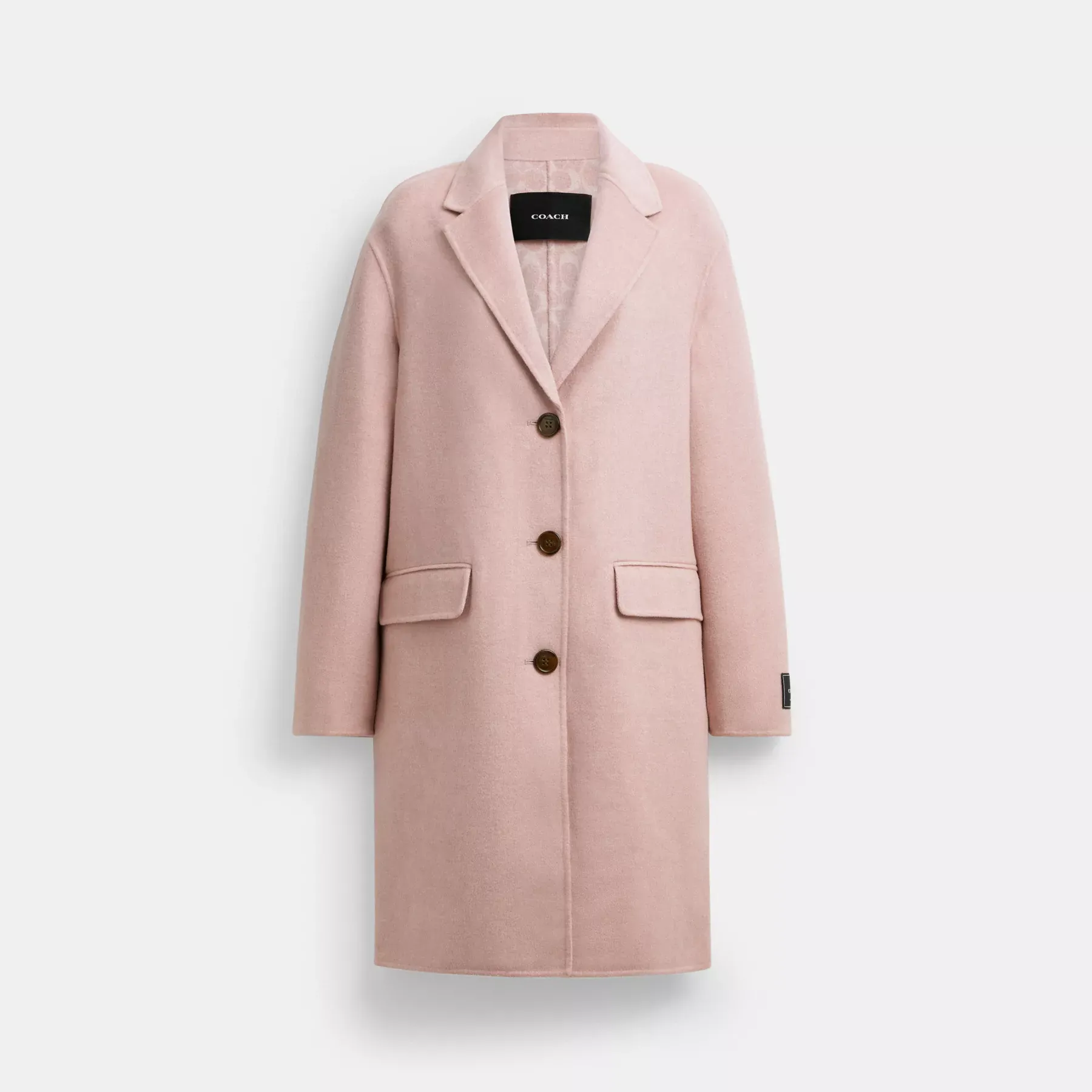 Double Faced Wool Coat Pink Double Faced Wool Coat Pink