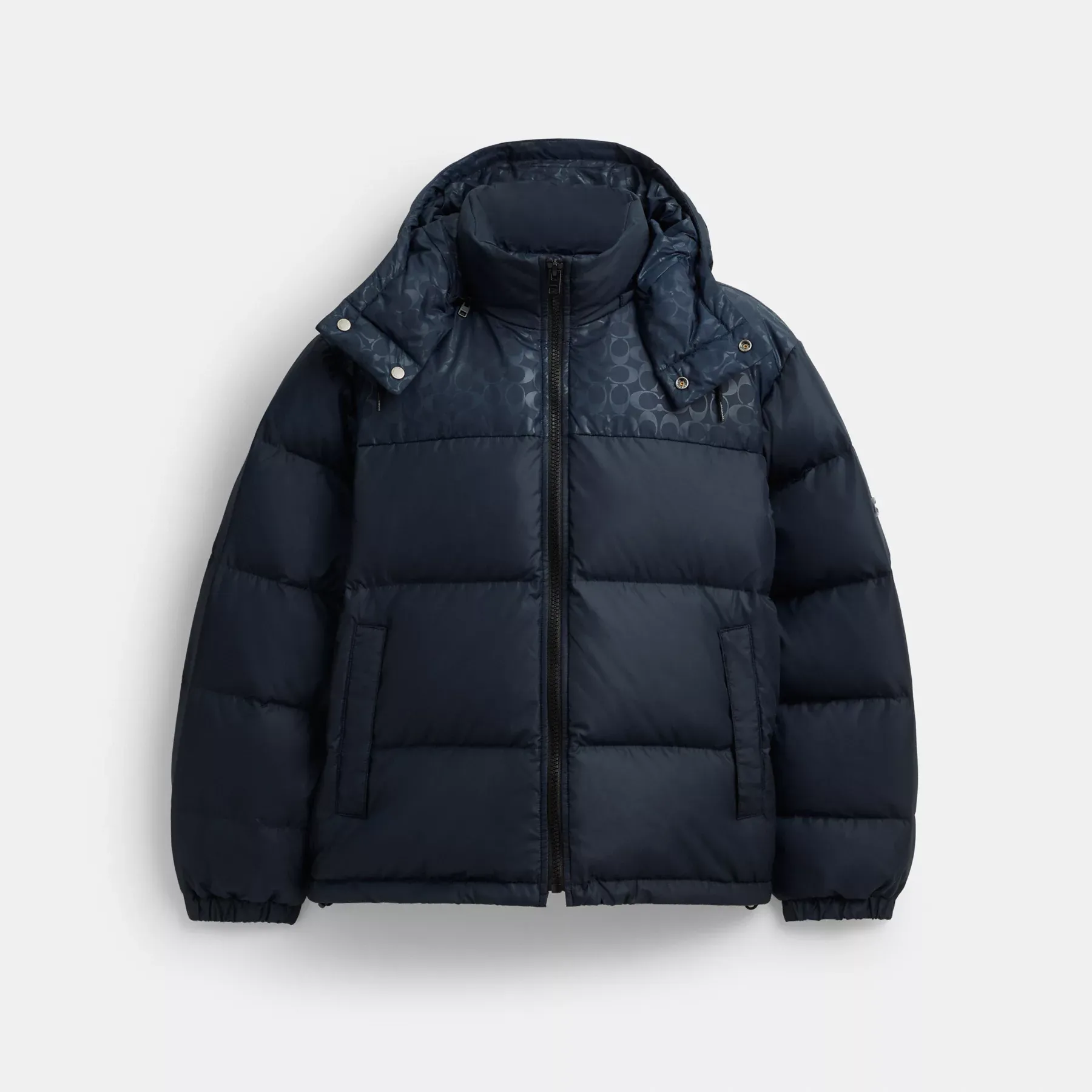 Down Puffer Jacket In Recycled Polyester Navy Blue