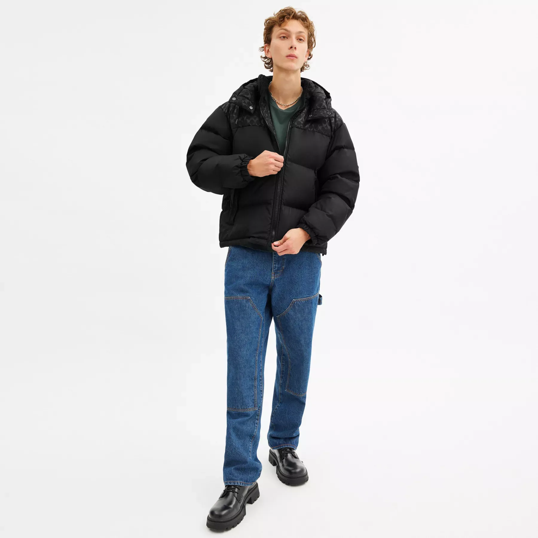 Down Puffer Jacket In Recycled Polyester Black