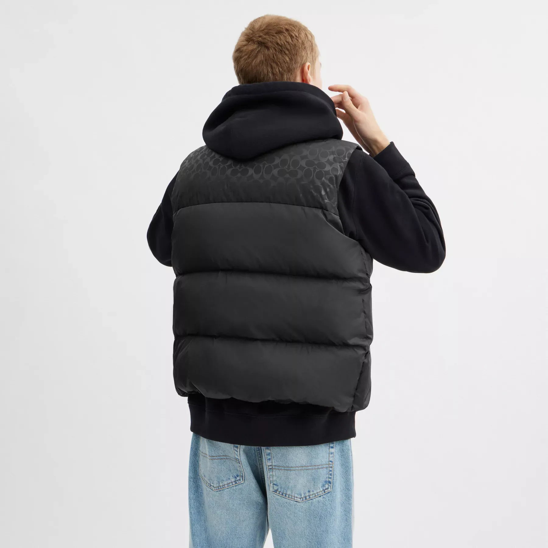 Down Puffer Vest In Recycled Polyester Black Down Puffer Vest In Recycled Polyester Black