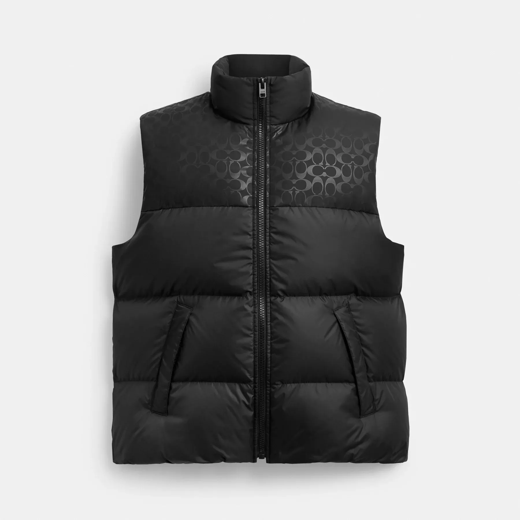 Down Puffer Vest In Recycled Polyester Black