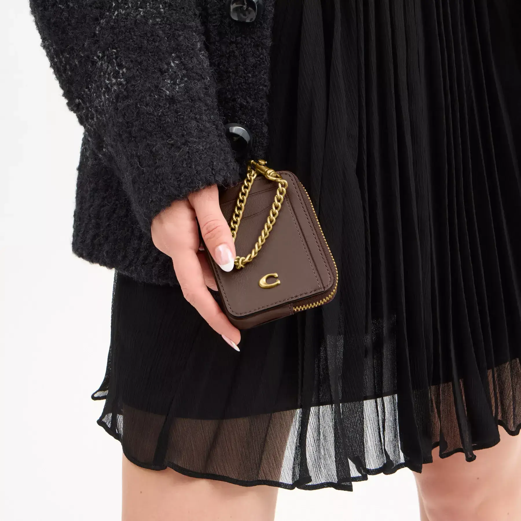 Essential Chain Card Case Dark Stone Essential Chain Card Case Dark Stone