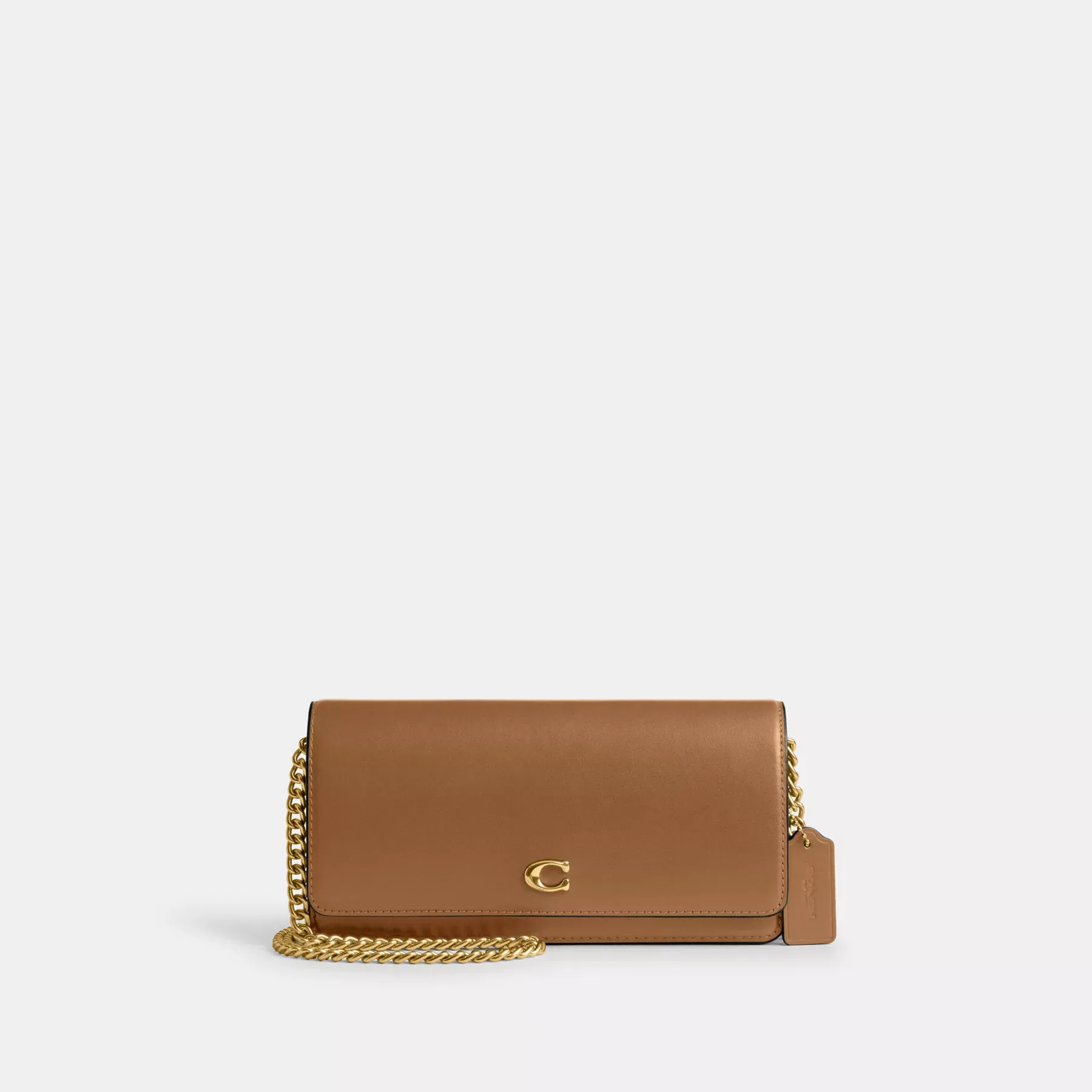 Essential Long Wallet On A Chain Honey Brown
