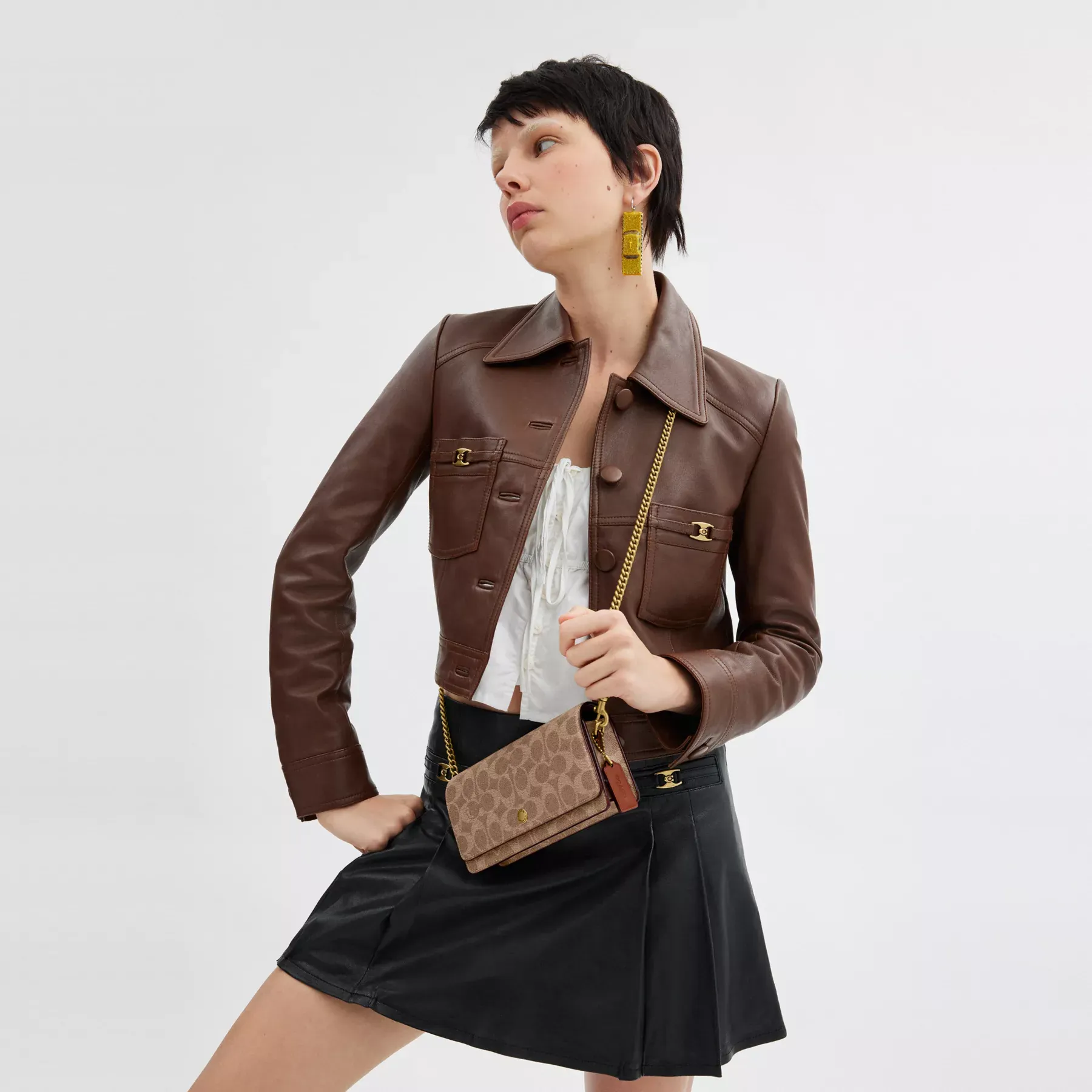 Essential Long Wallet On A Chain In Signature Canvas Tan Caramel Essential Long Wallet On A Chain In Signature Canvas Tan Caramel