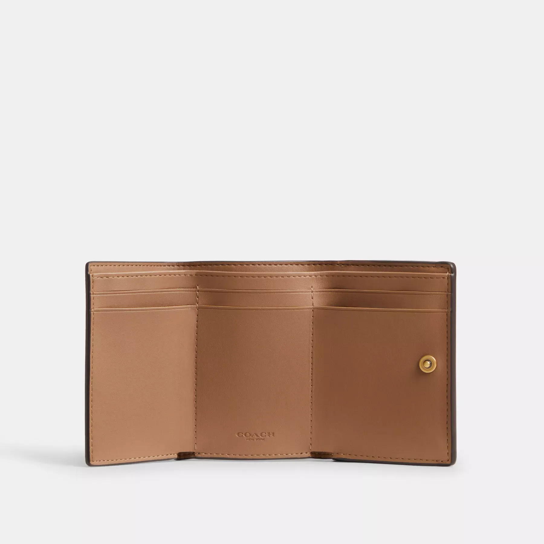 Essential Mini Trifold Wallet With Horse And Carriage Print Black Brown Essential Mini Trifold Wallet With Horse And Carriage Print Black Brown