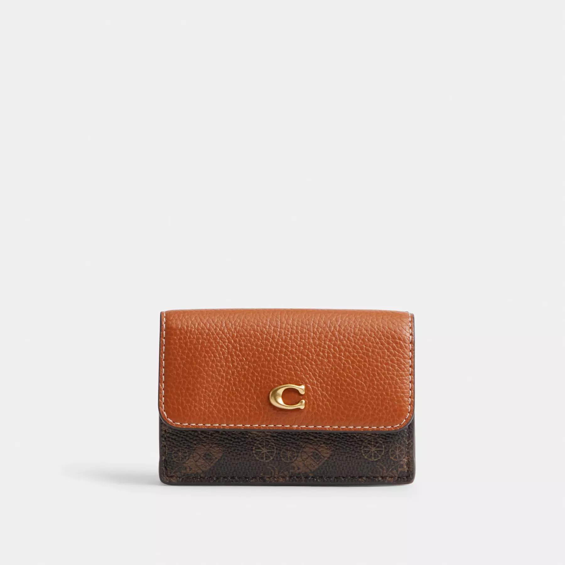 Essential Mini Trifold Wallet With Horse And Carriage Print Black Brown Essential Mini Trifold Wallet With Horse And Carriage Print Black Brown