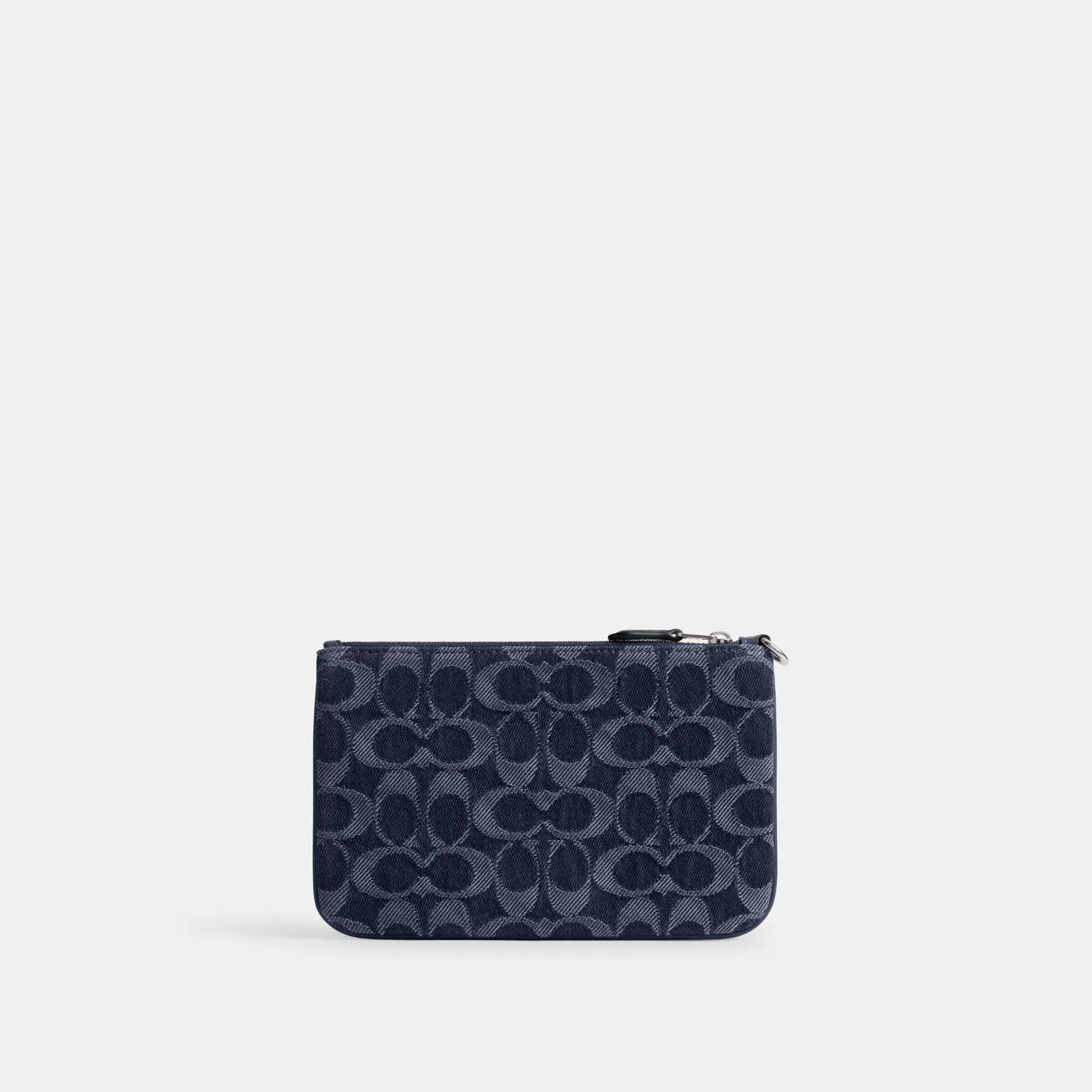 Essential Small Wristlet In Signature Denim Deep Blue Multi